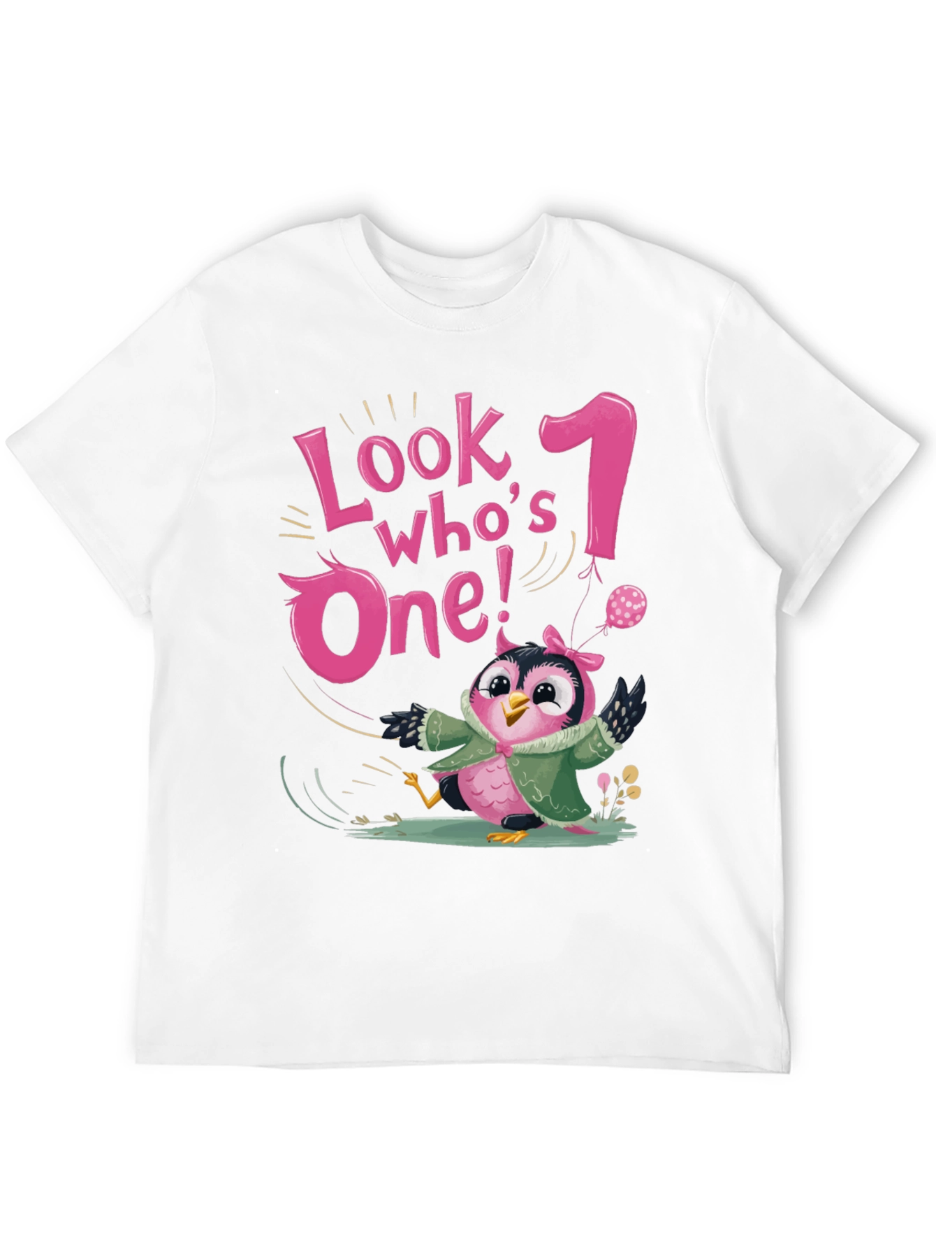 Look Whos One! 1st Birthday Owl T-Shirt