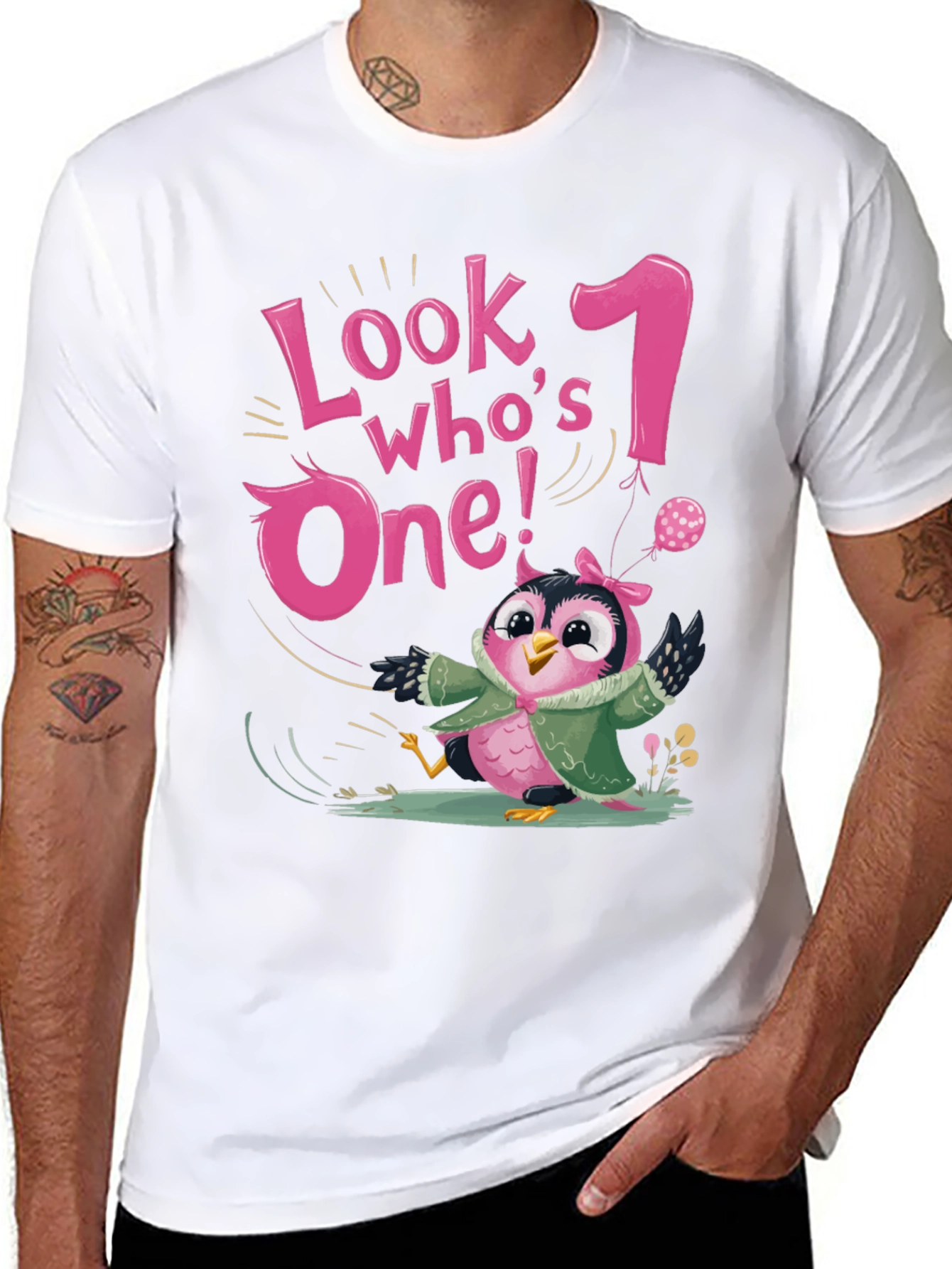 Look Whos One! 1st Birthday Owl T-Shirt