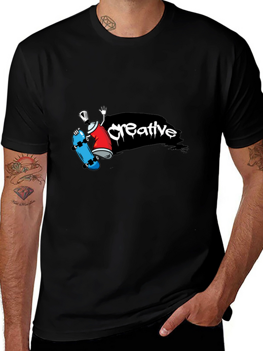 Creative Skater T-Shirt - Trendy Graphic Tee