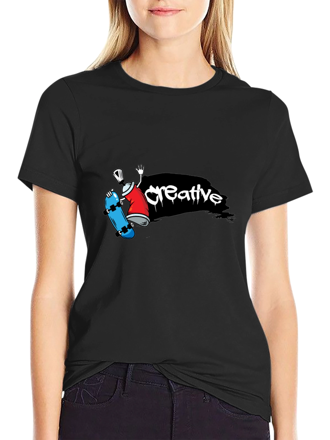 Creative Skater T-Shirt - Trendy Graphic Tee