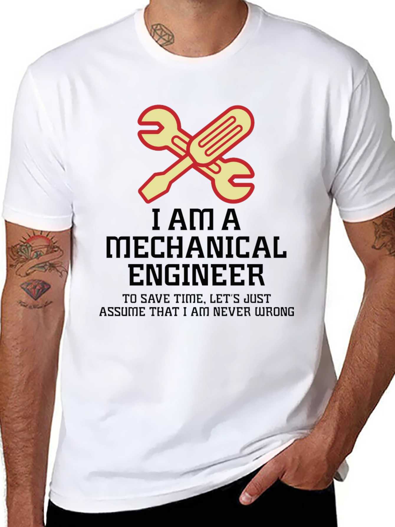 Mechanical Engineer T-Shirt - Never Wrong Wrench Tee