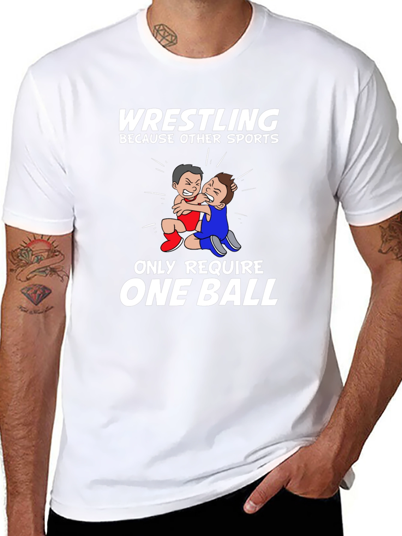 Wrestling Two Balls Graphic Tee