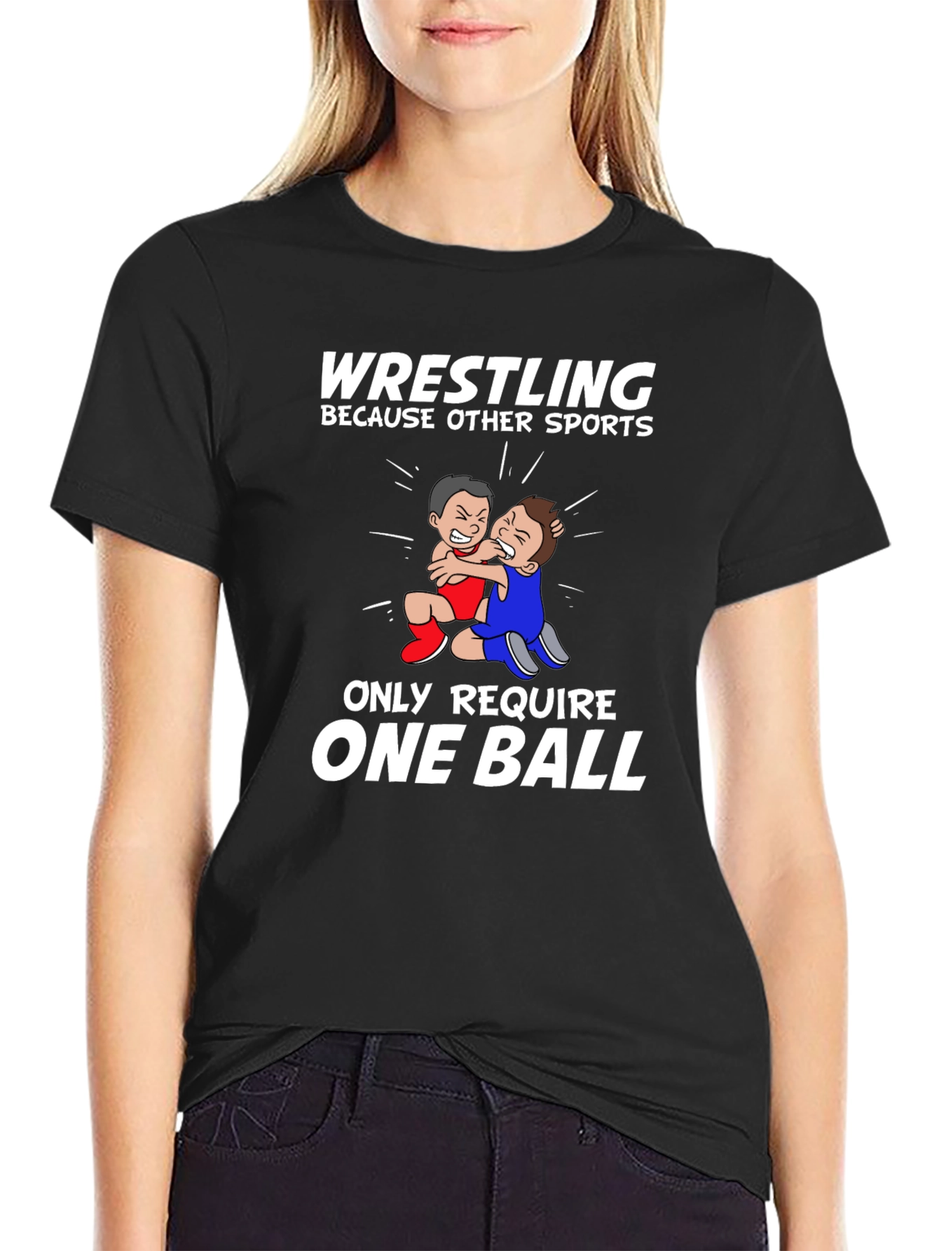 Wrestling Two Balls Graphic Tee