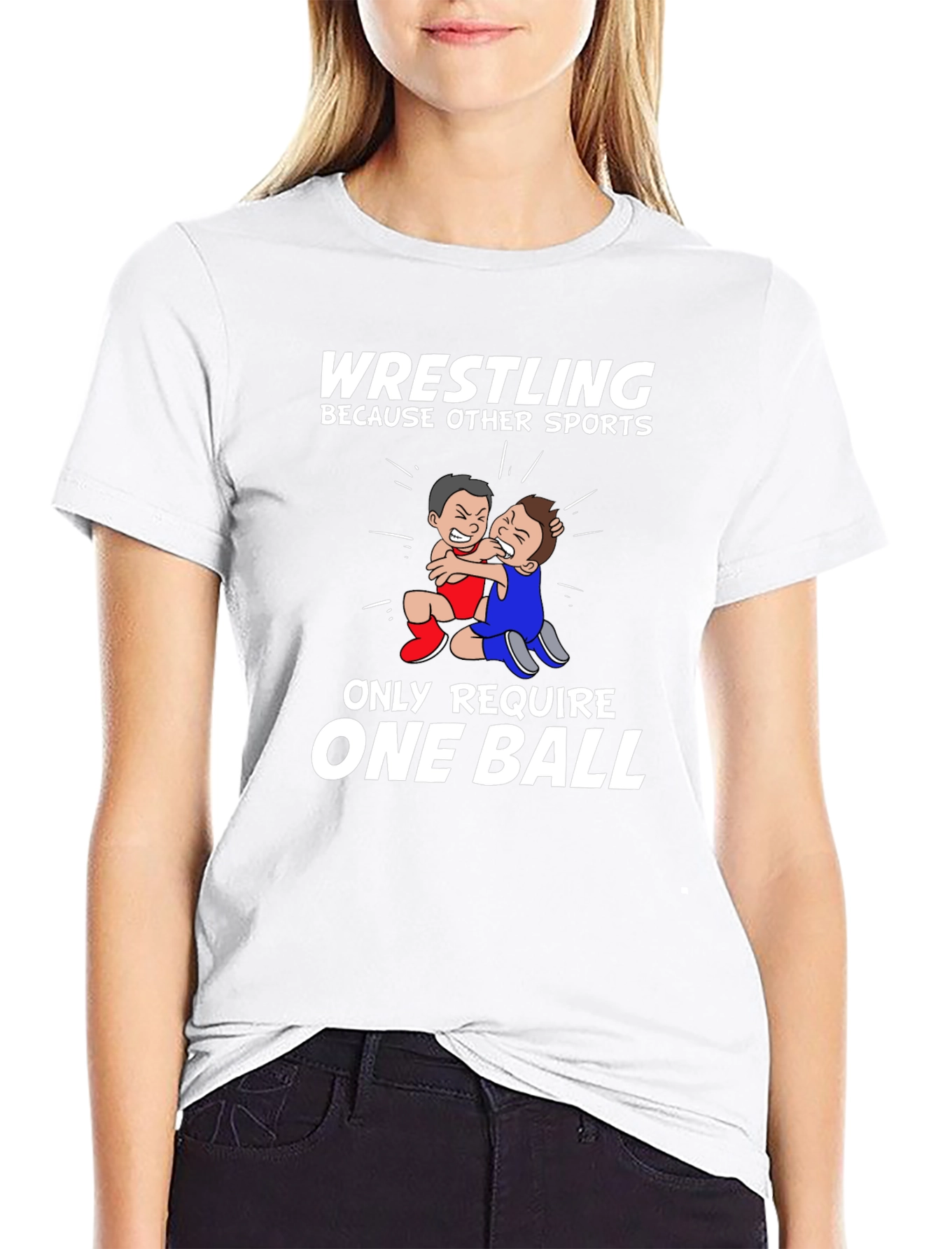 Wrestling Two Balls Graphic Tee
