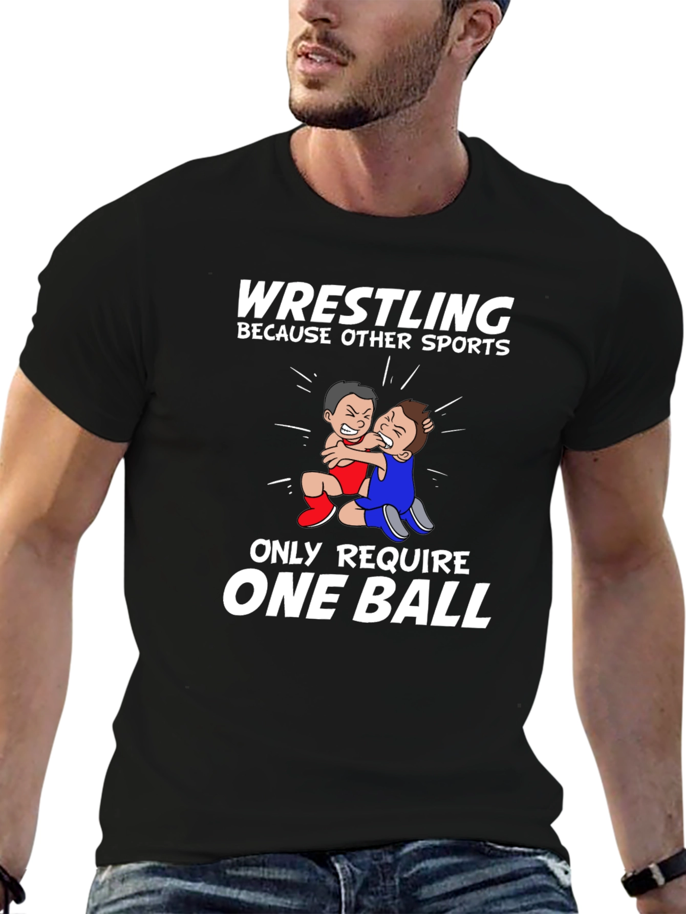 Wrestling Two Balls Graphic Tee