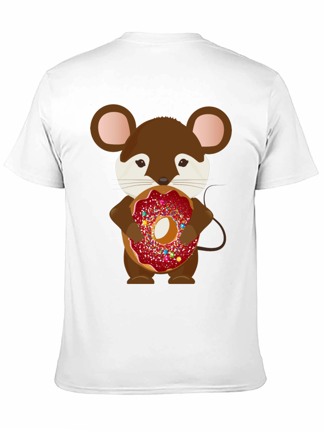 Mouse with Donut Graphic Tee - Cute Cartoon Design