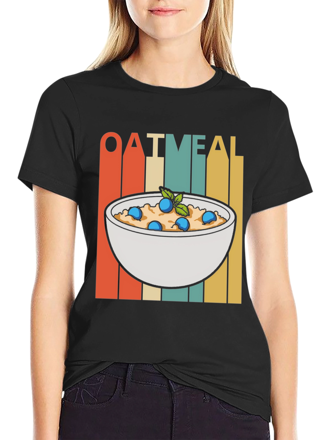 Retro Oatmeal T-Shirt - Breakfast Foodie Tee