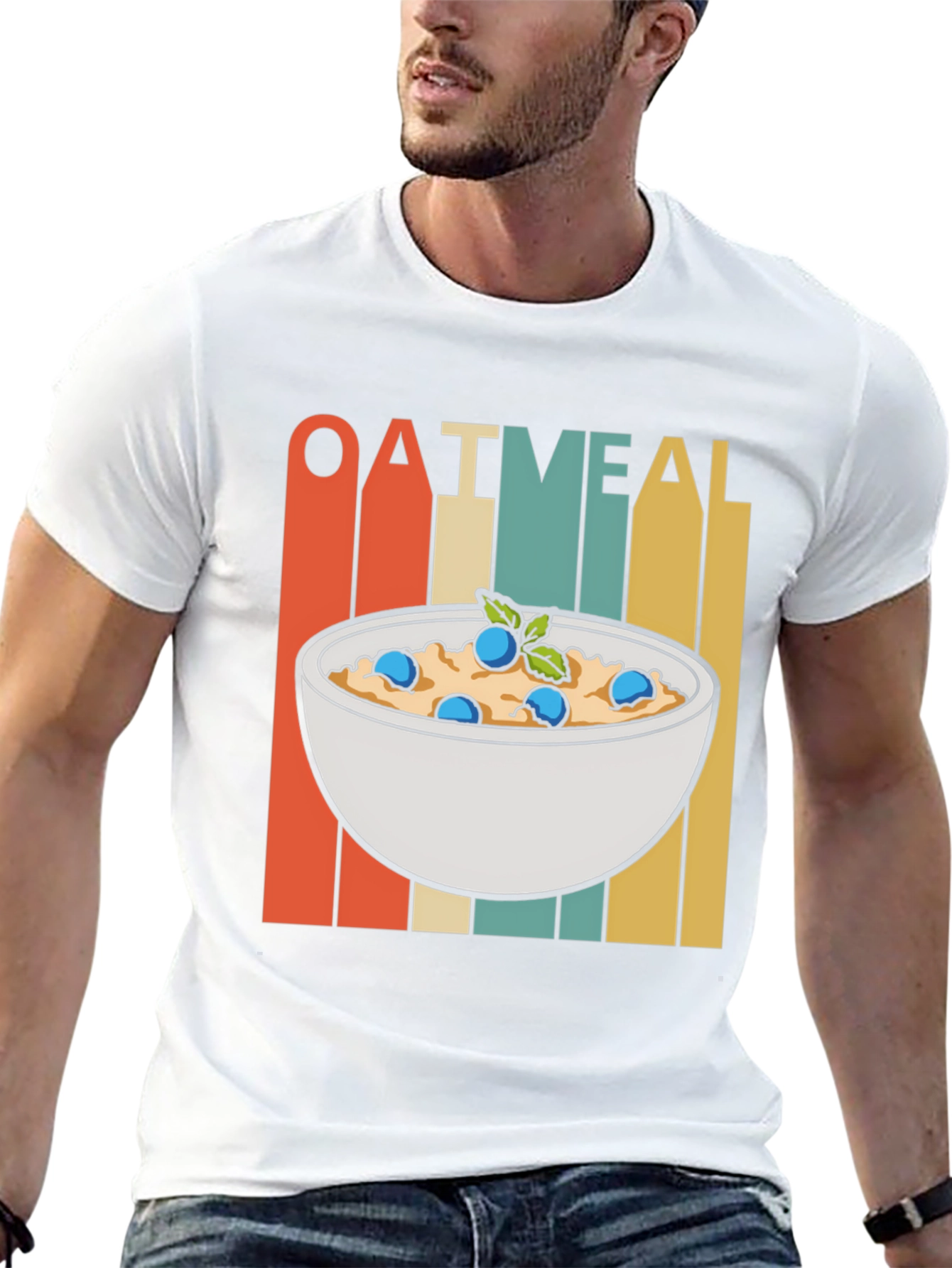 Retro Oatmeal T-Shirt - Breakfast Foodie Tee