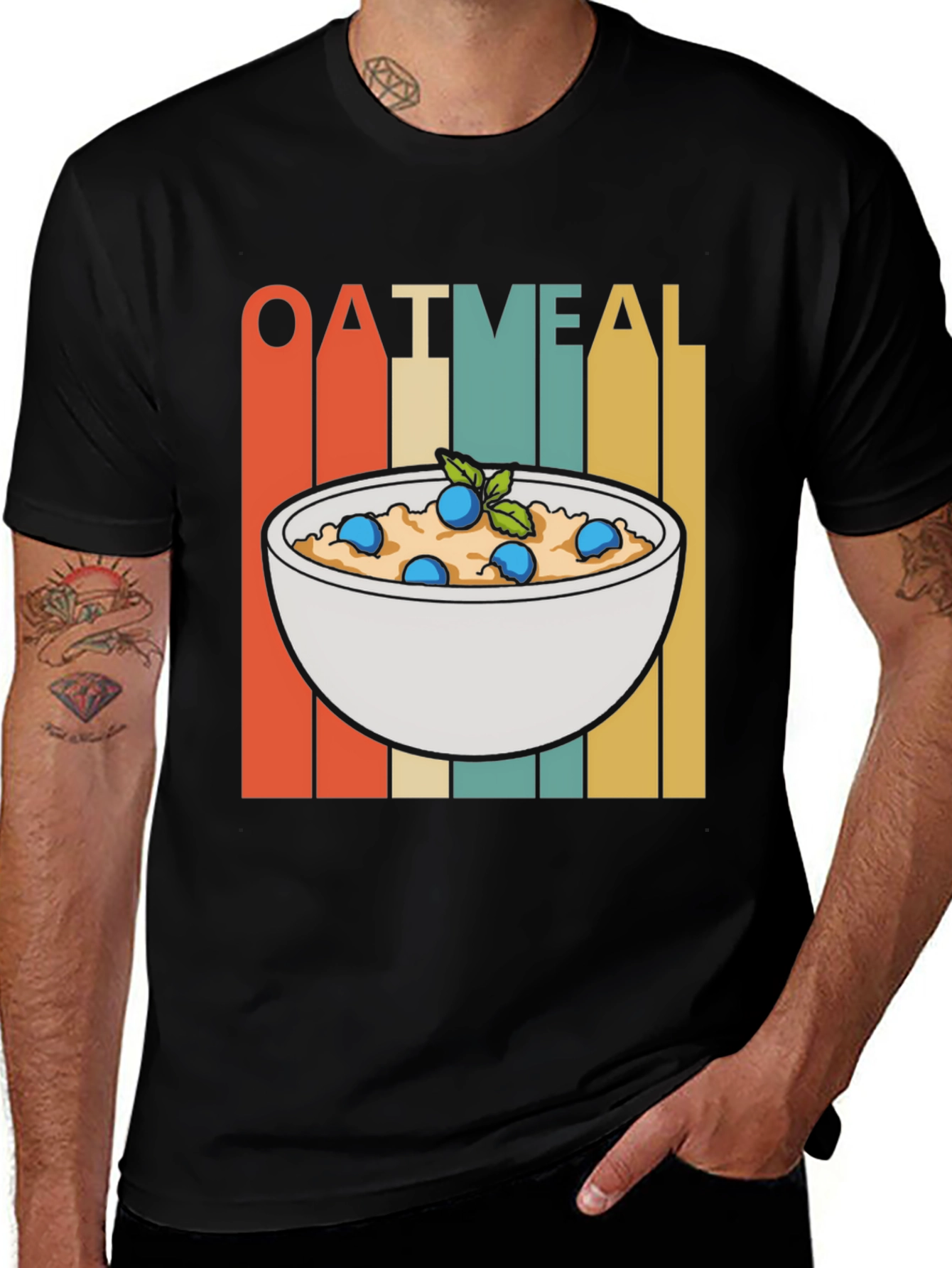 Retro Oatmeal T-Shirt - Breakfast Foodie Tee