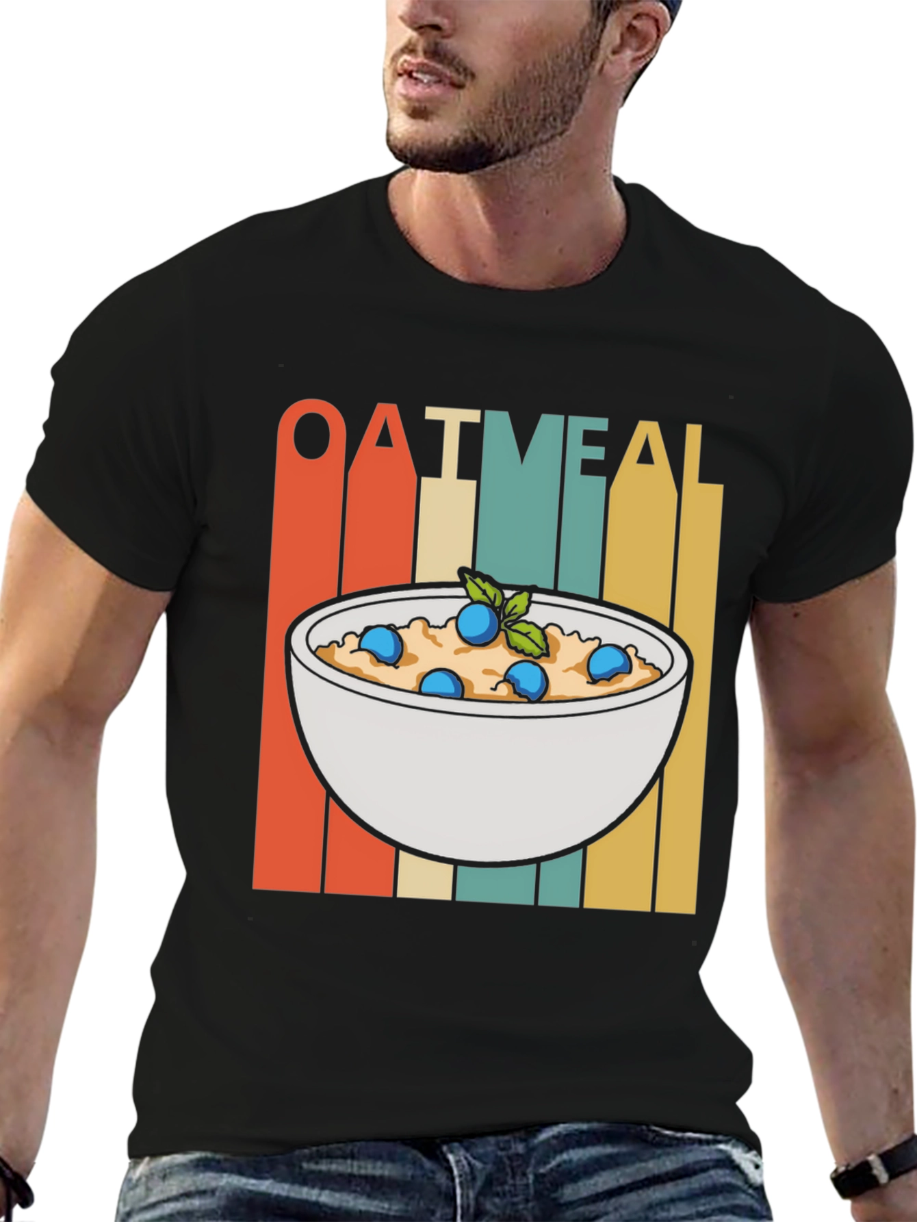 Retro Oatmeal T-Shirt - Breakfast Foodie Tee