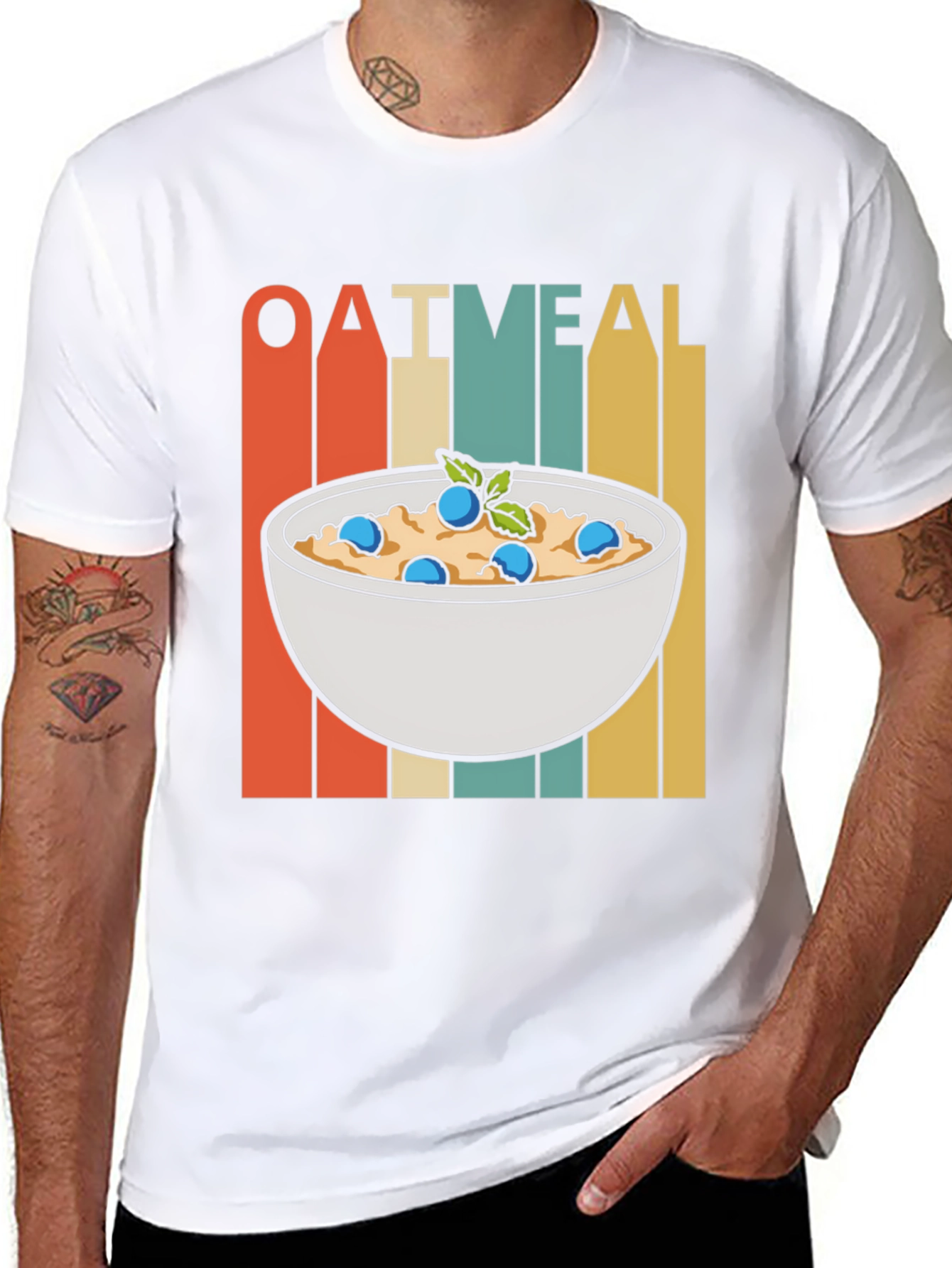 Retro Oatmeal T-Shirt - Breakfast Foodie Tee