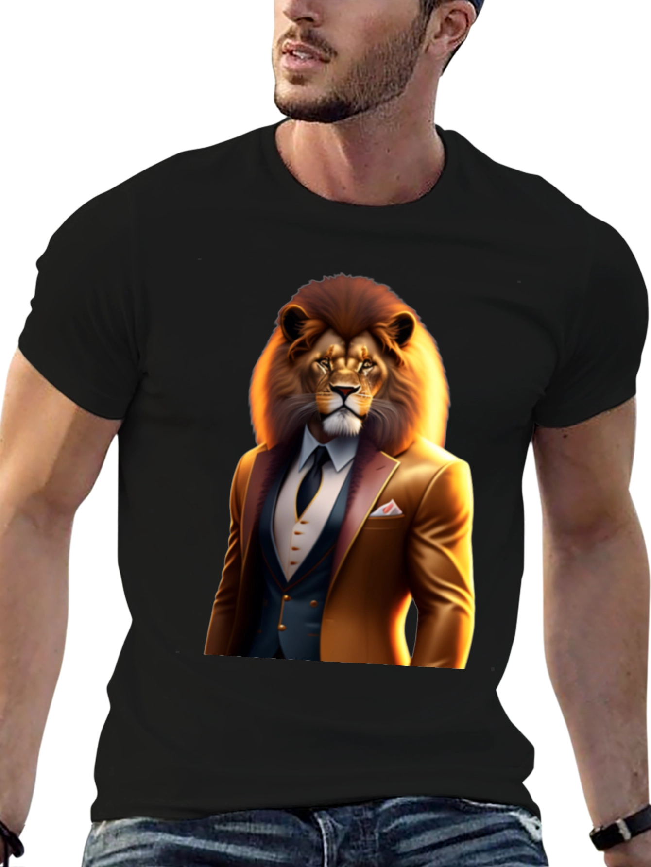 Lion Suit Graphic Tee - Bold Style