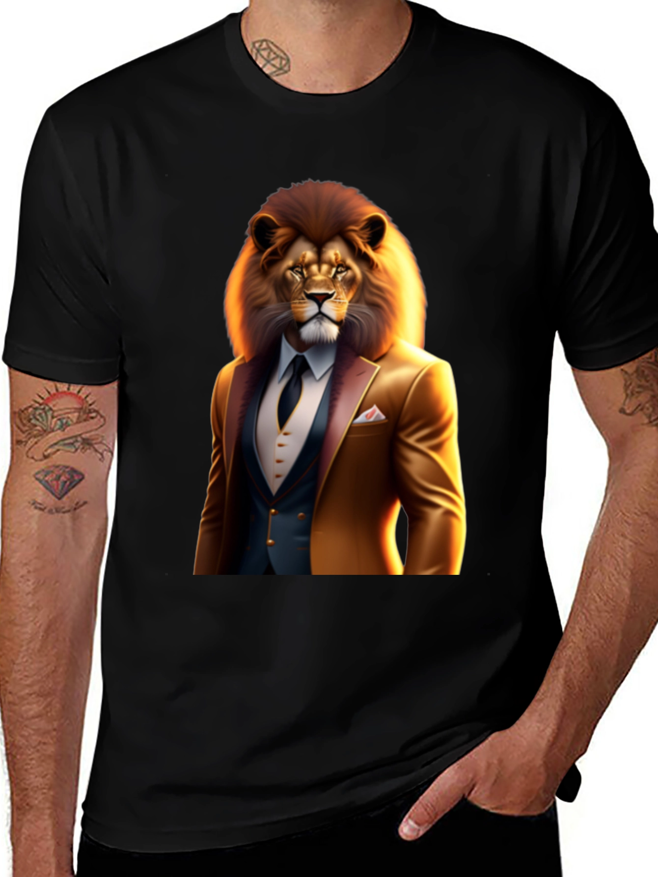 Lion Suit Graphic Tee - Bold Style
