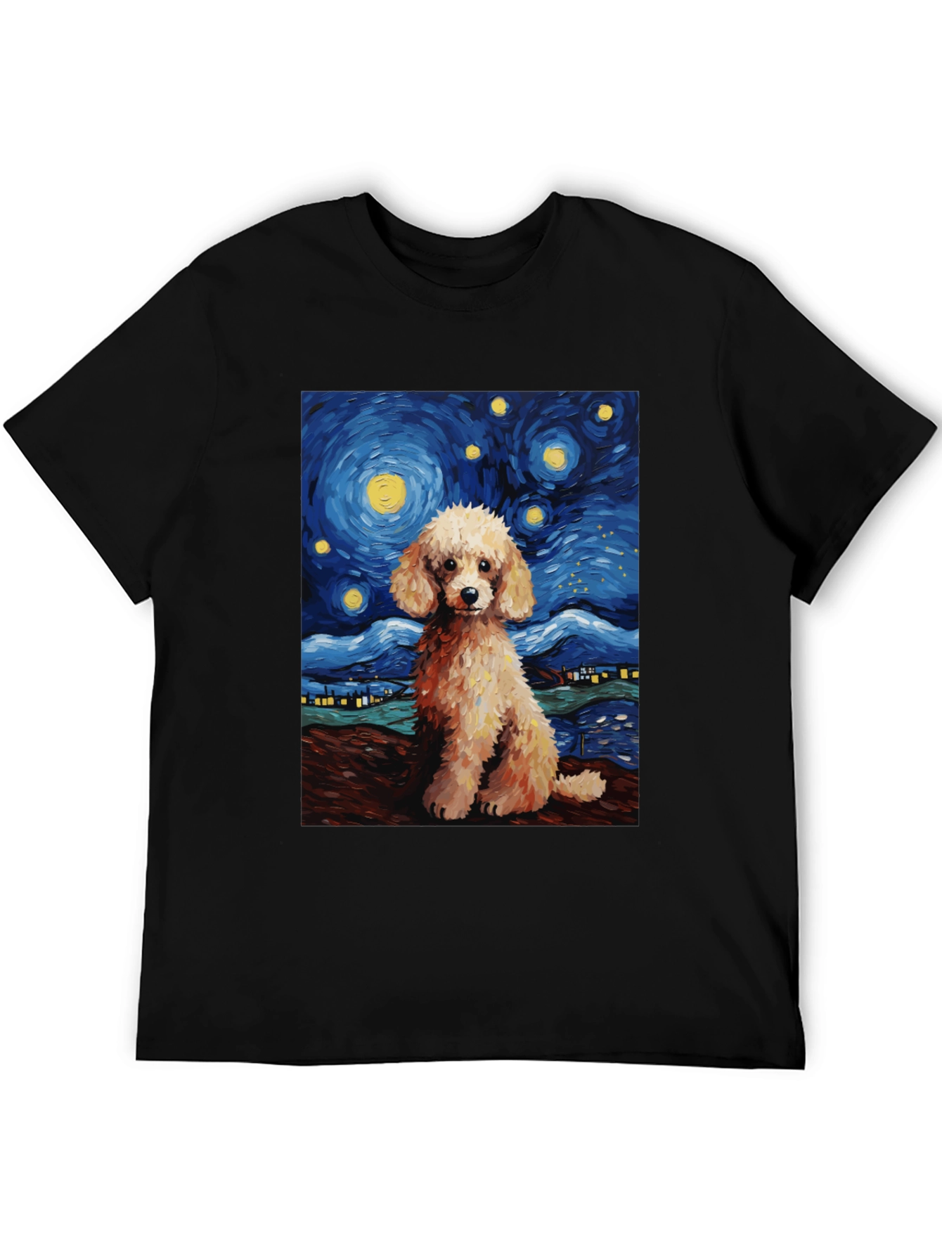 Starry Night Poodle T-Shirt