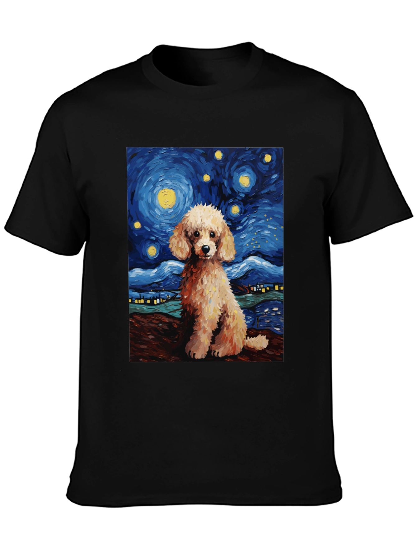 Starry Night Poodle T-Shirt