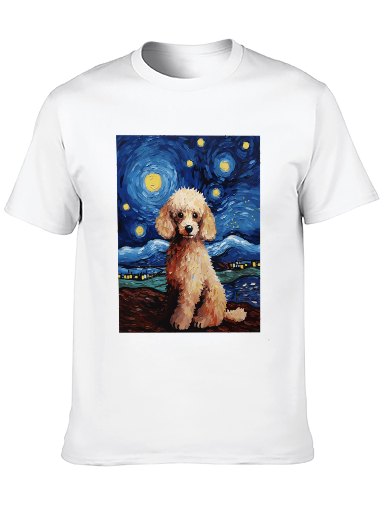 Starry Night Poodle T-Shirt