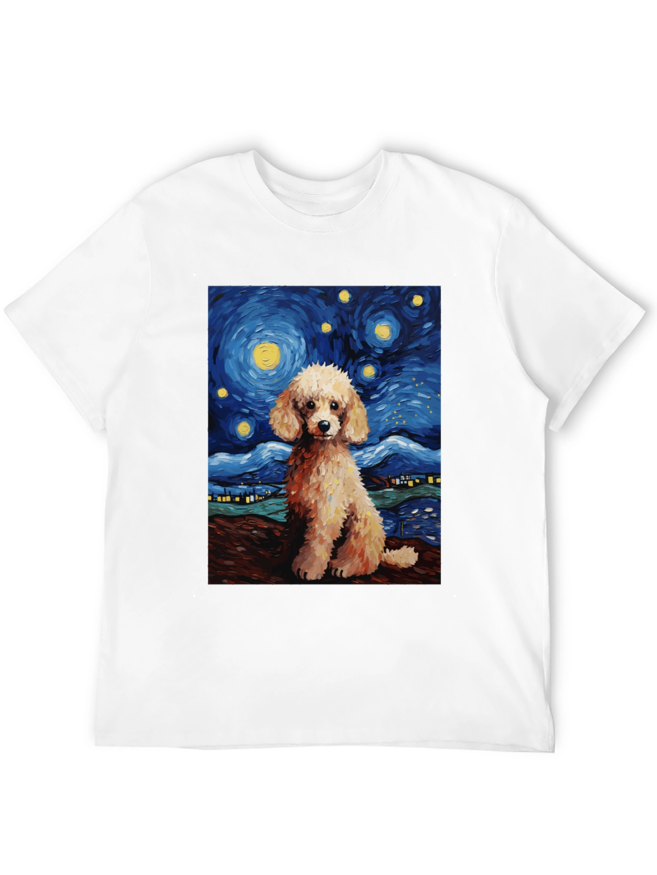 Starry Night Poodle T-Shirt