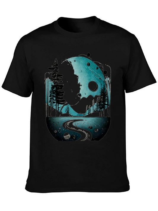 Abstract Moon & Trees Graphic Tee