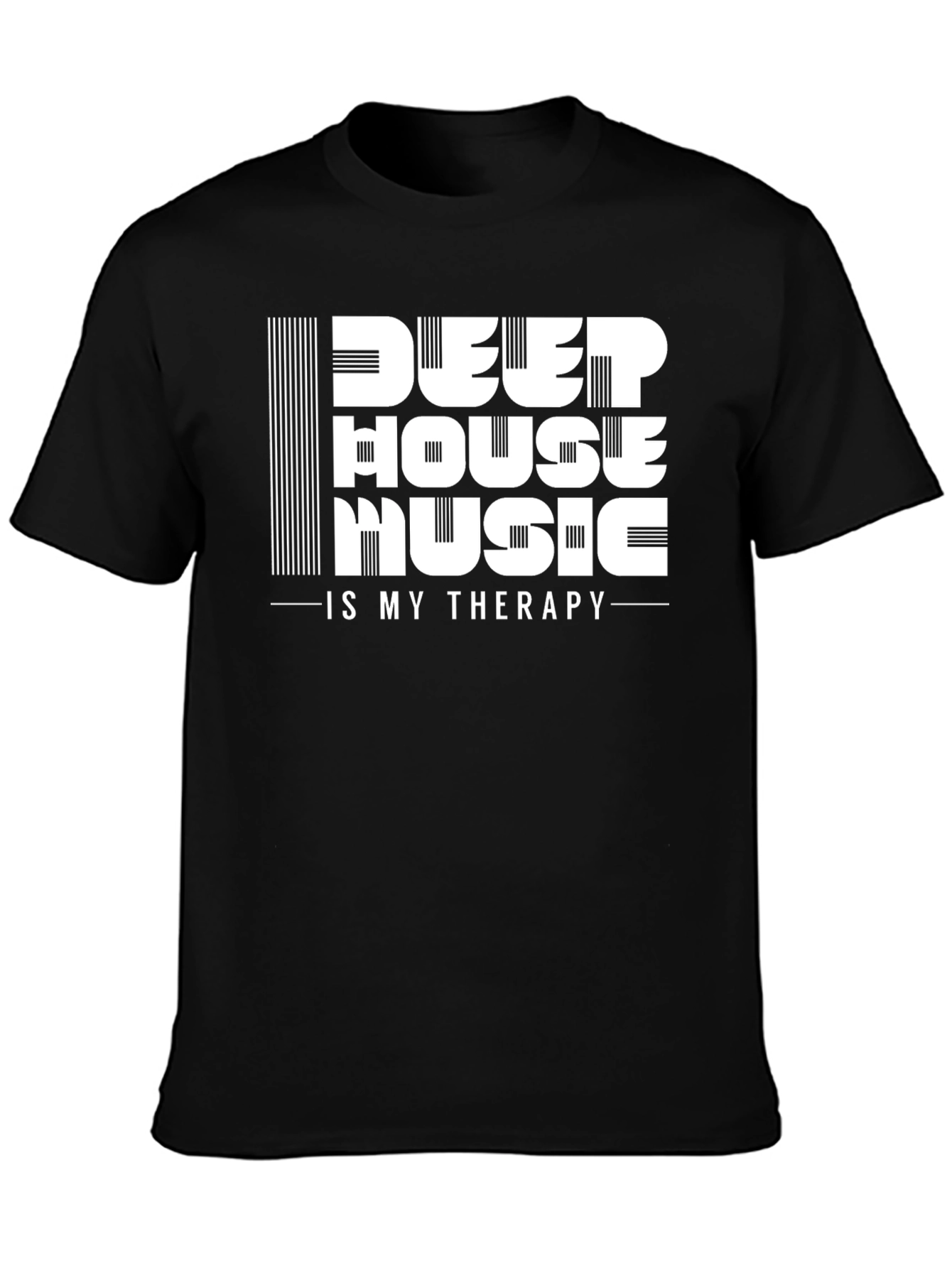 Deep House Music Therapy T-Shirt - Black