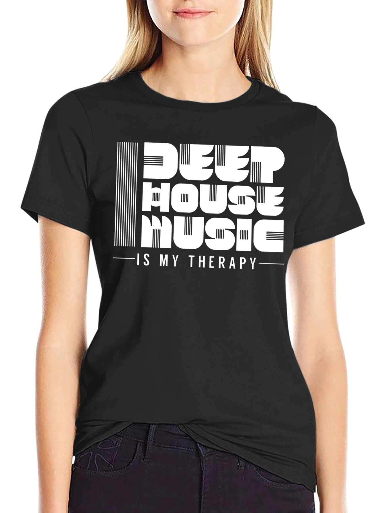Deep House Music Therapy T-Shirt - Black