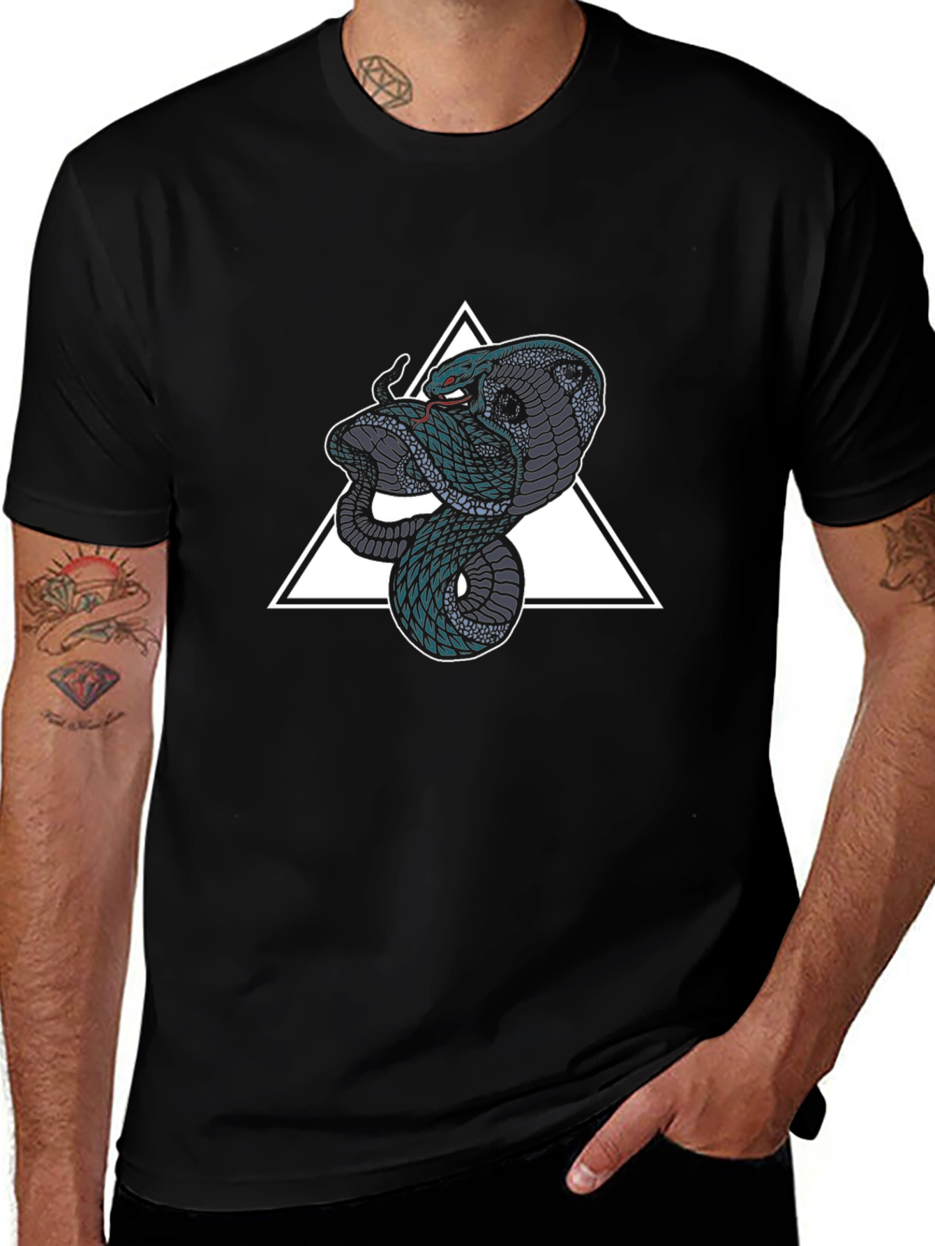Cobra Triangle Graphic Tee - Mens Black T-Shirt