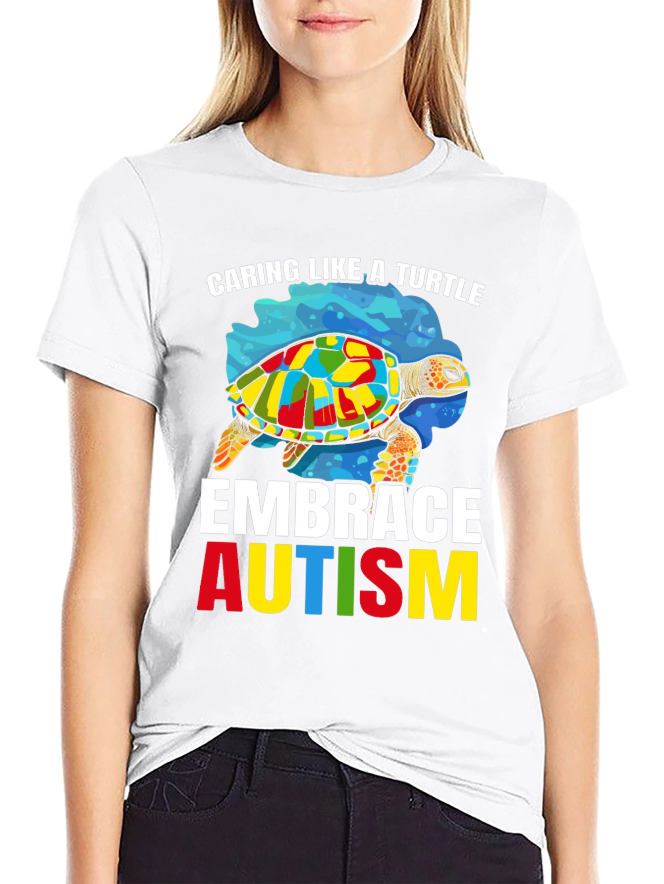 Caring Like A Turtle Embrace Autism Awareness T-Shirt