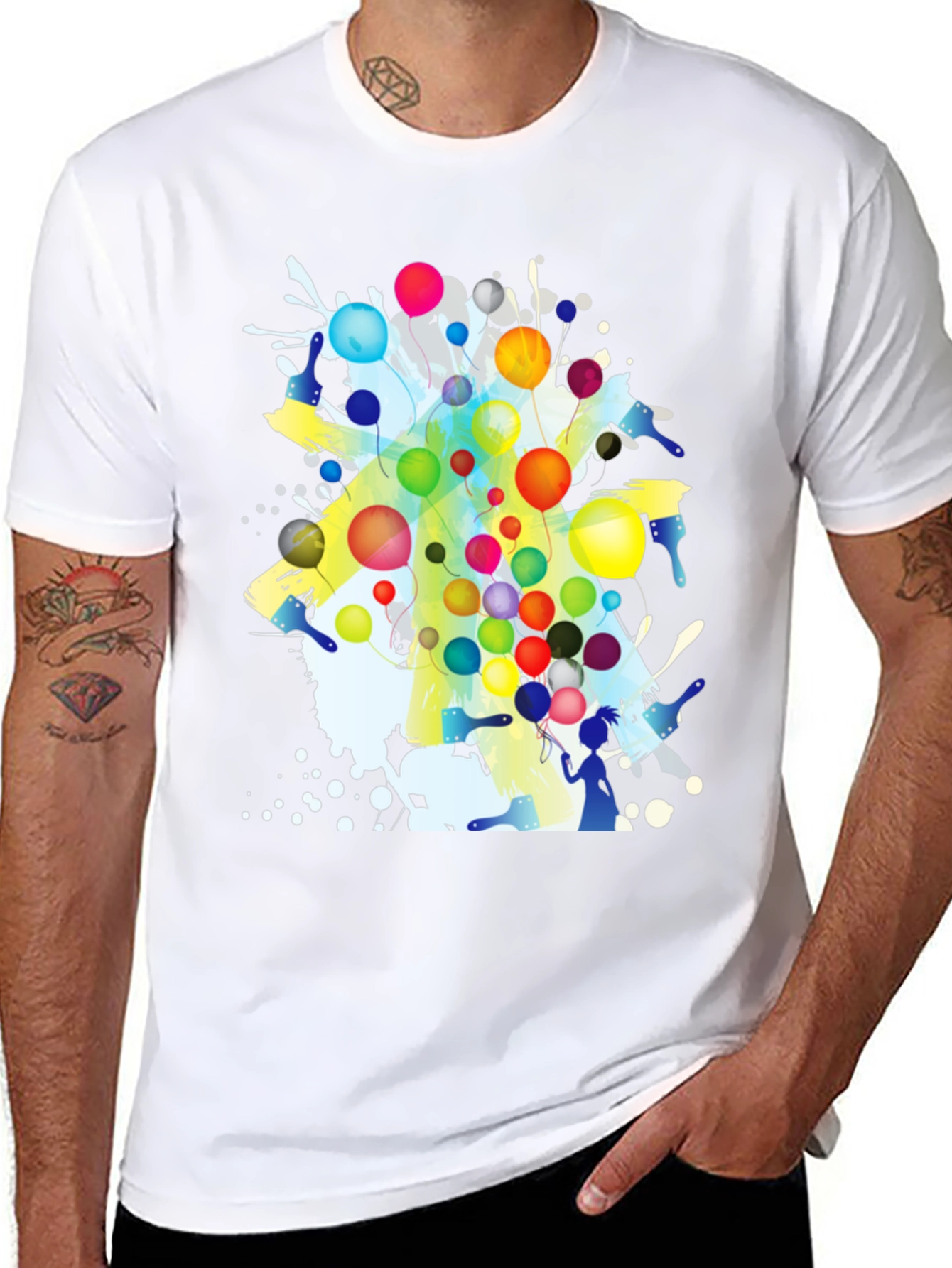 Artistic Graphic Print Crew Neck T-Shirt