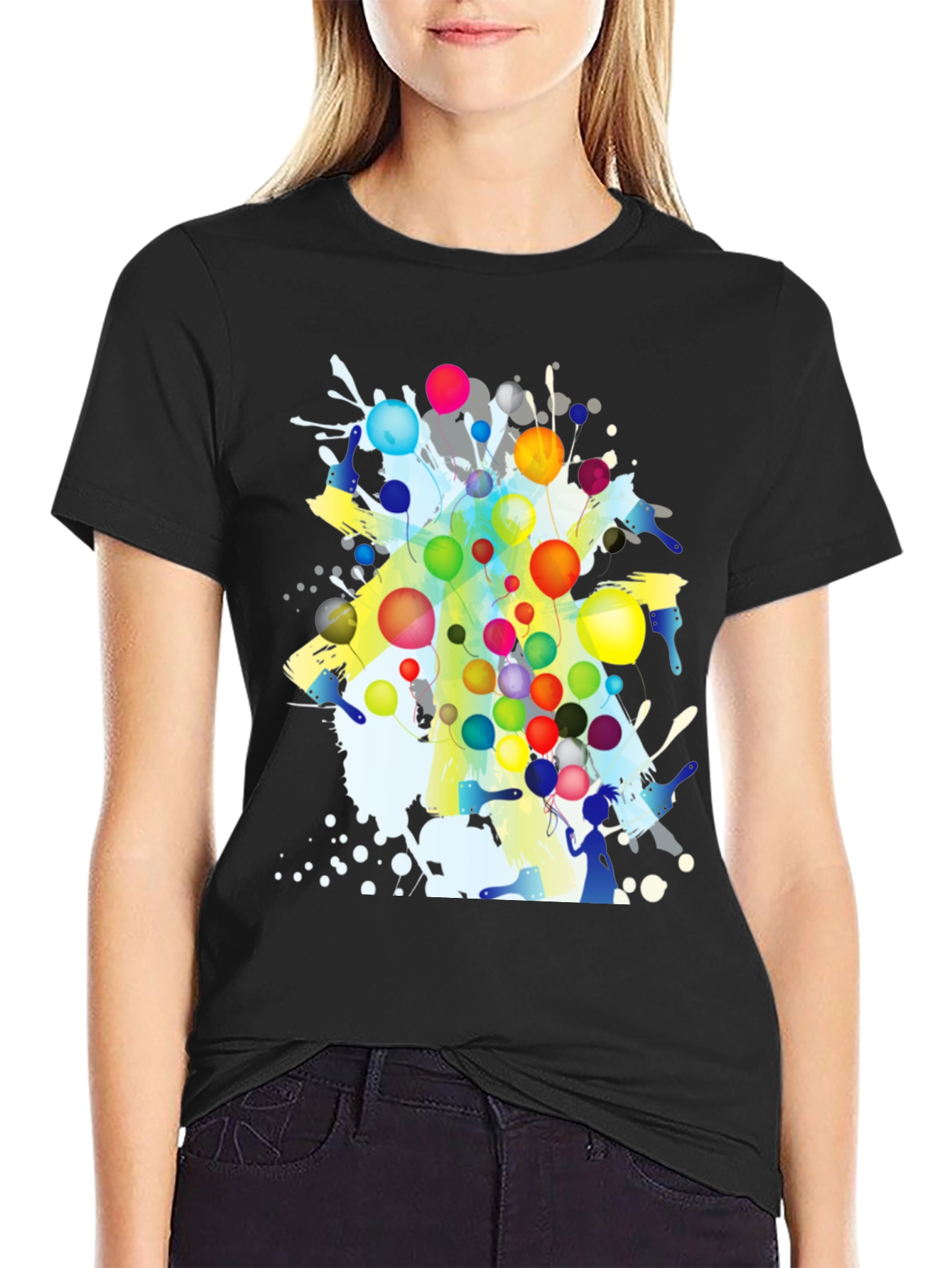 Artistic Graphic Print Crew Neck T-Shirt