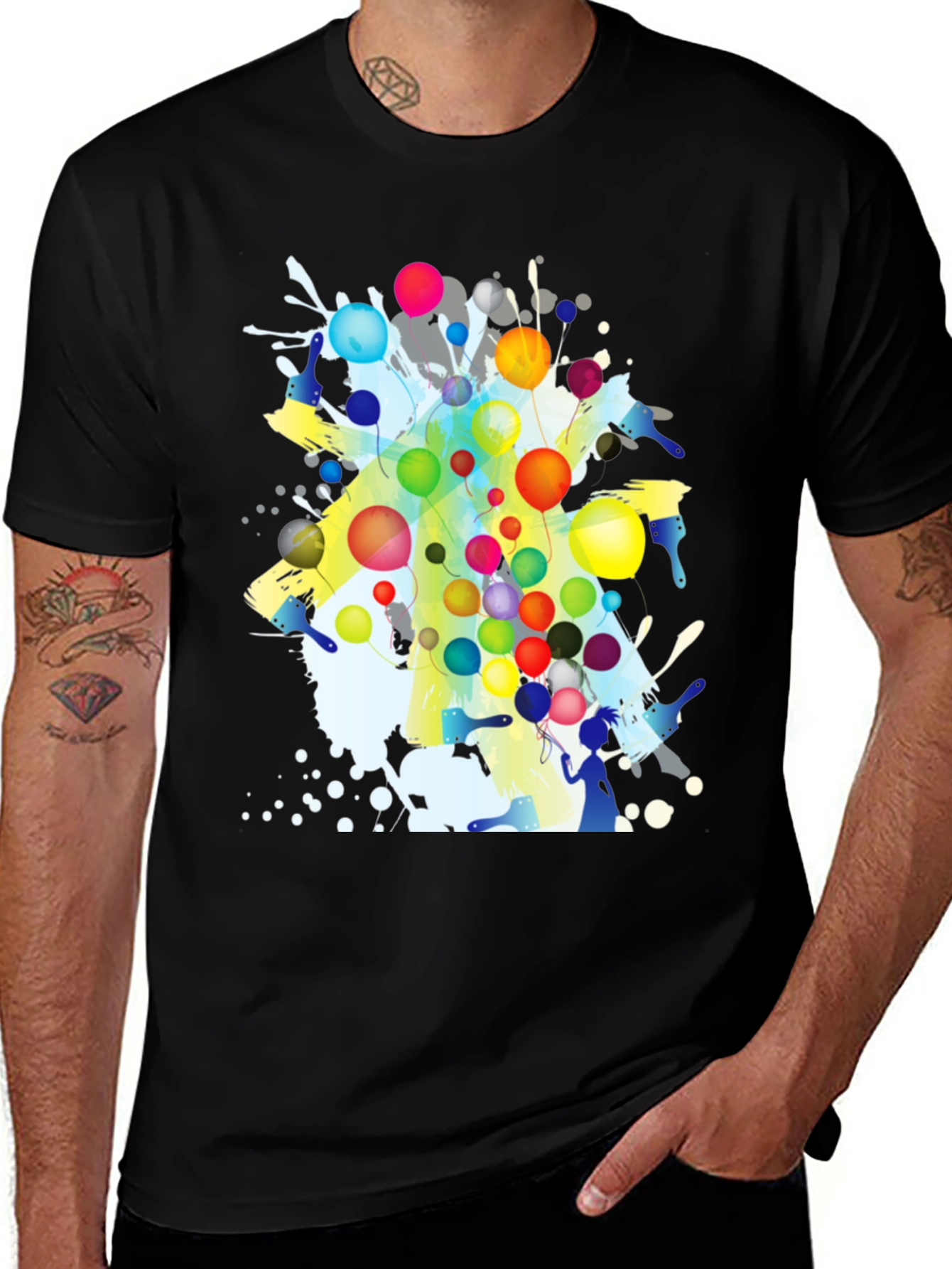 Artistic Graphic Print Crew Neck T-Shirt