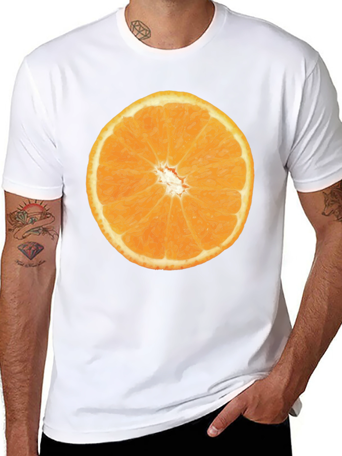 Orange Slice Graphic Tee - Citrus Fruit T-Shirt