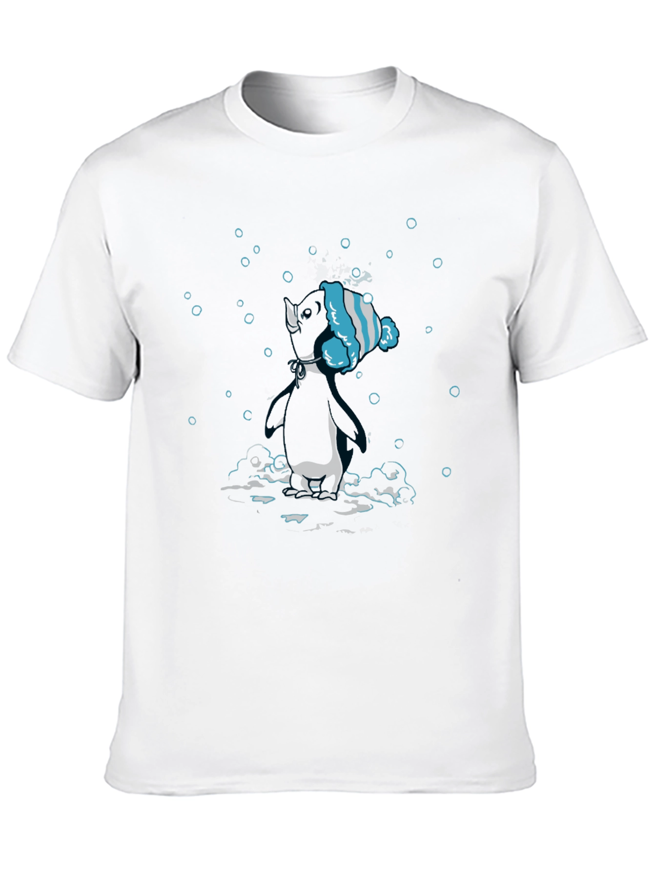 Unique Black T-Shirt with Diving Penguin Design