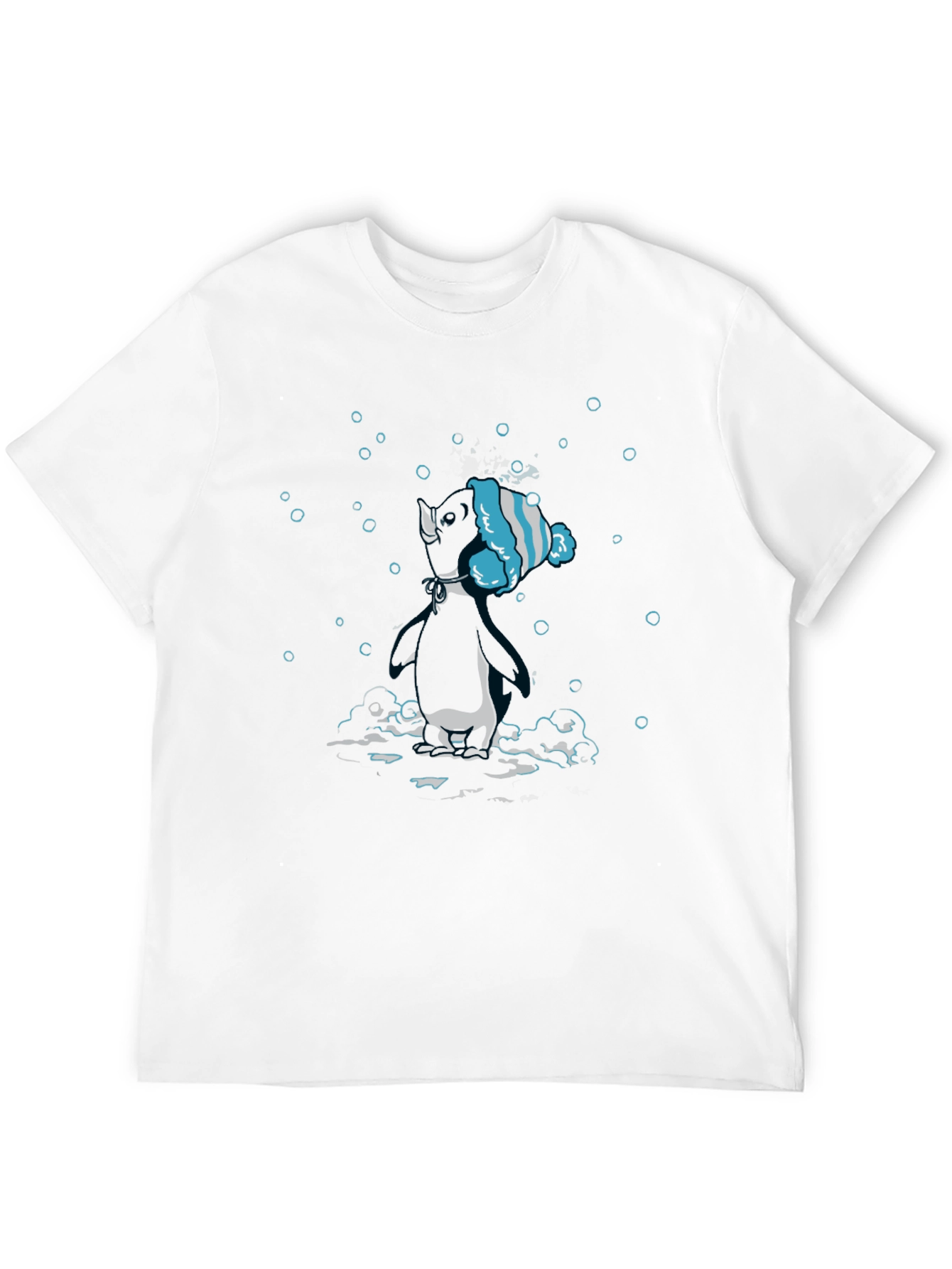 Unique Black T-Shirt with Diving Penguin Design