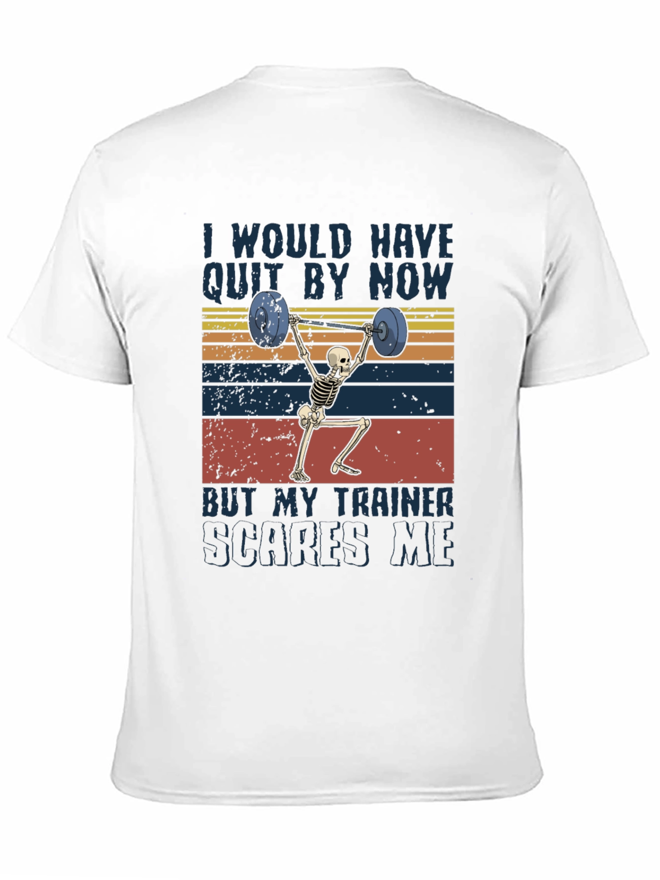 Trainer Scares Me Skeleton Weightlifting Graphic Tee