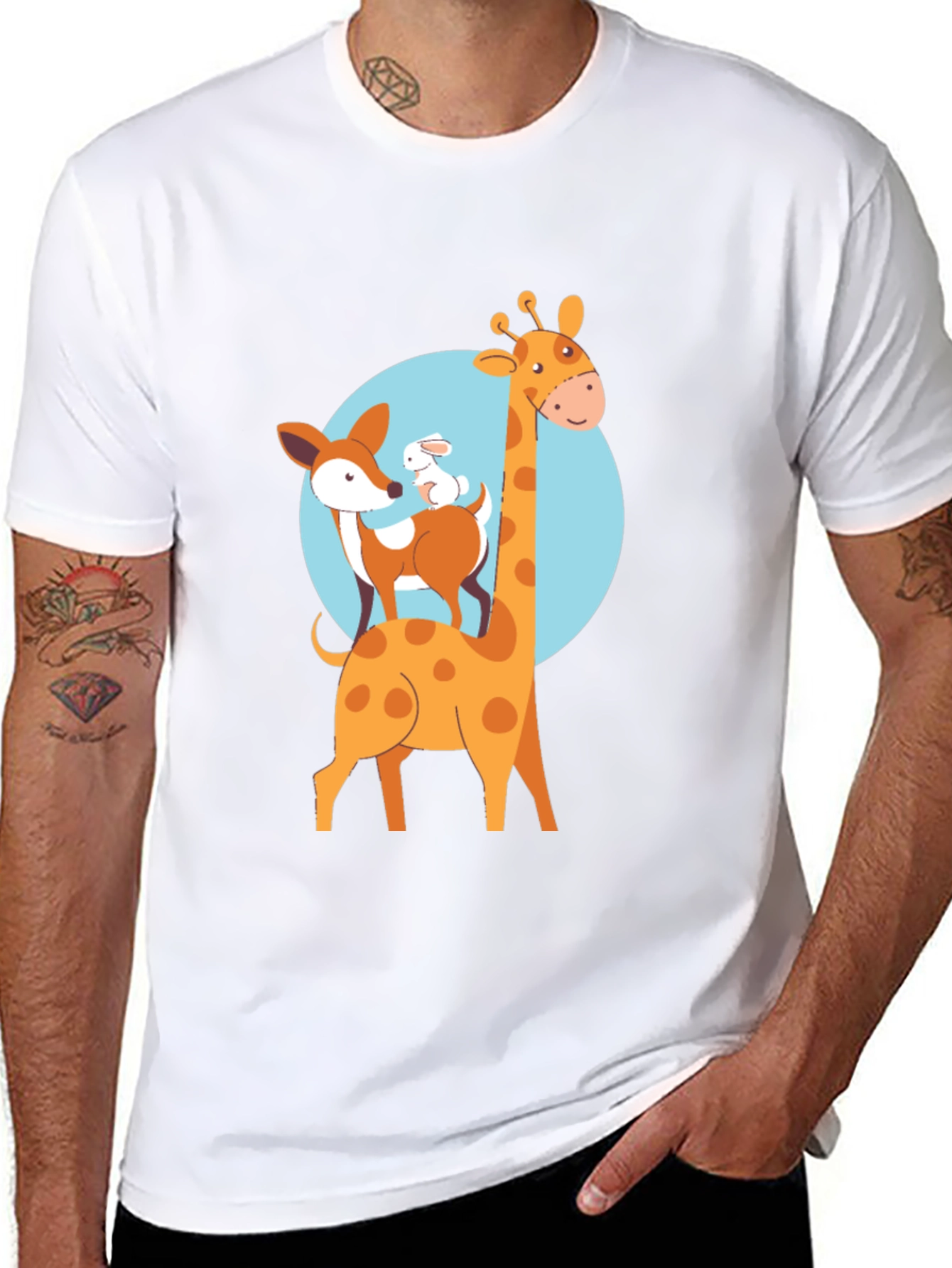 Cute Animal Stack Graphic Tee