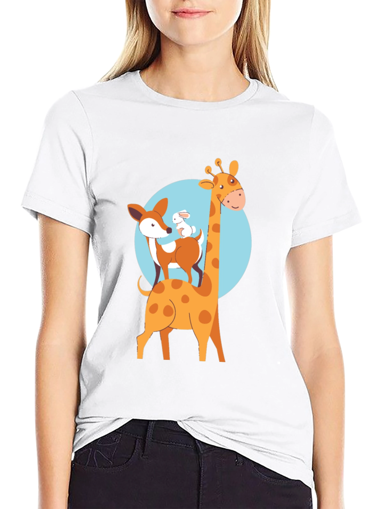 Cute Animal Stack Graphic Tee