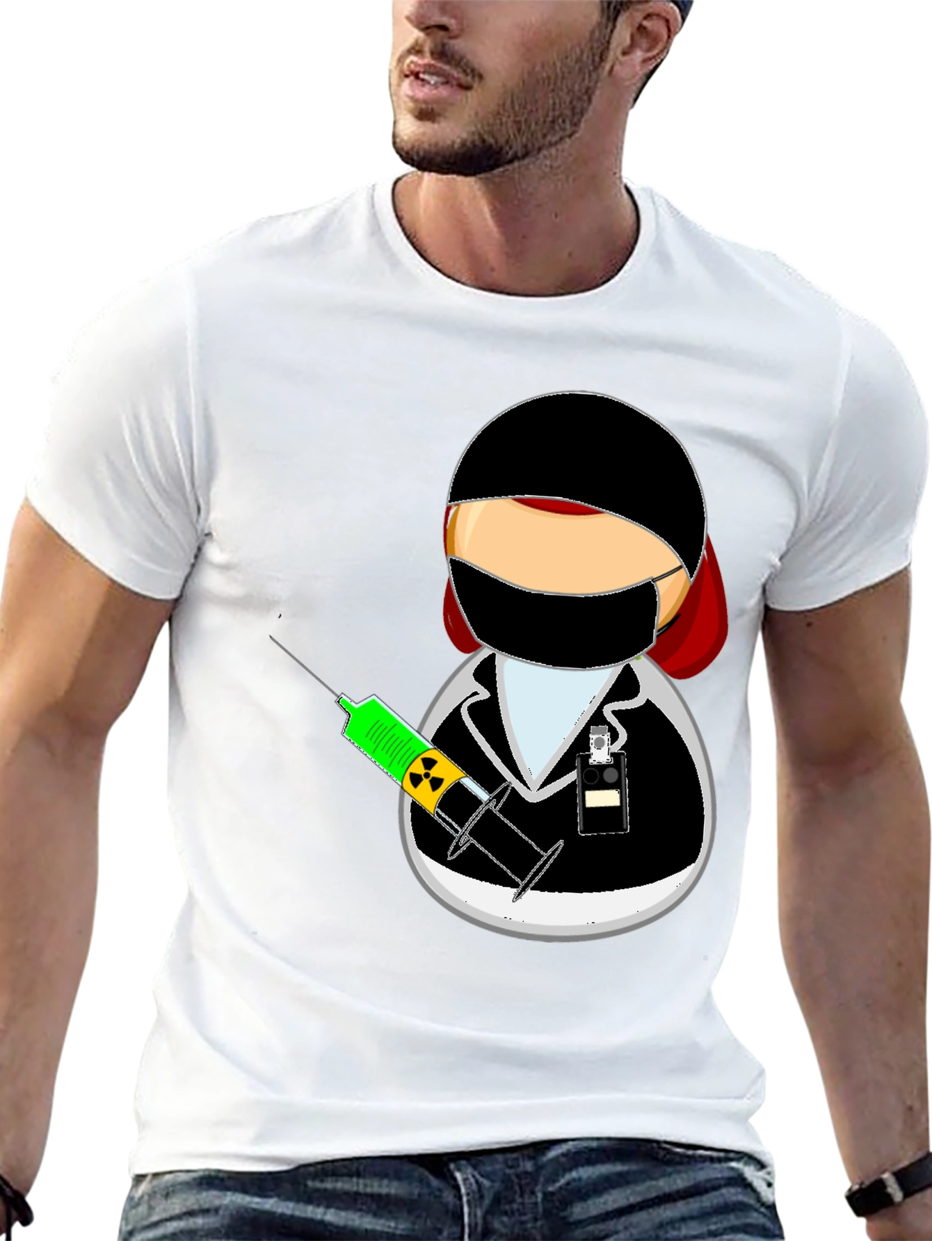 Doctor Cartoon Black T-Shirt