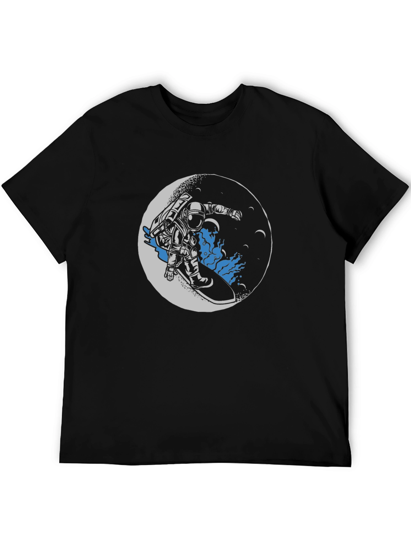 Astronaut Surfing Moon Graphic T-Shirt