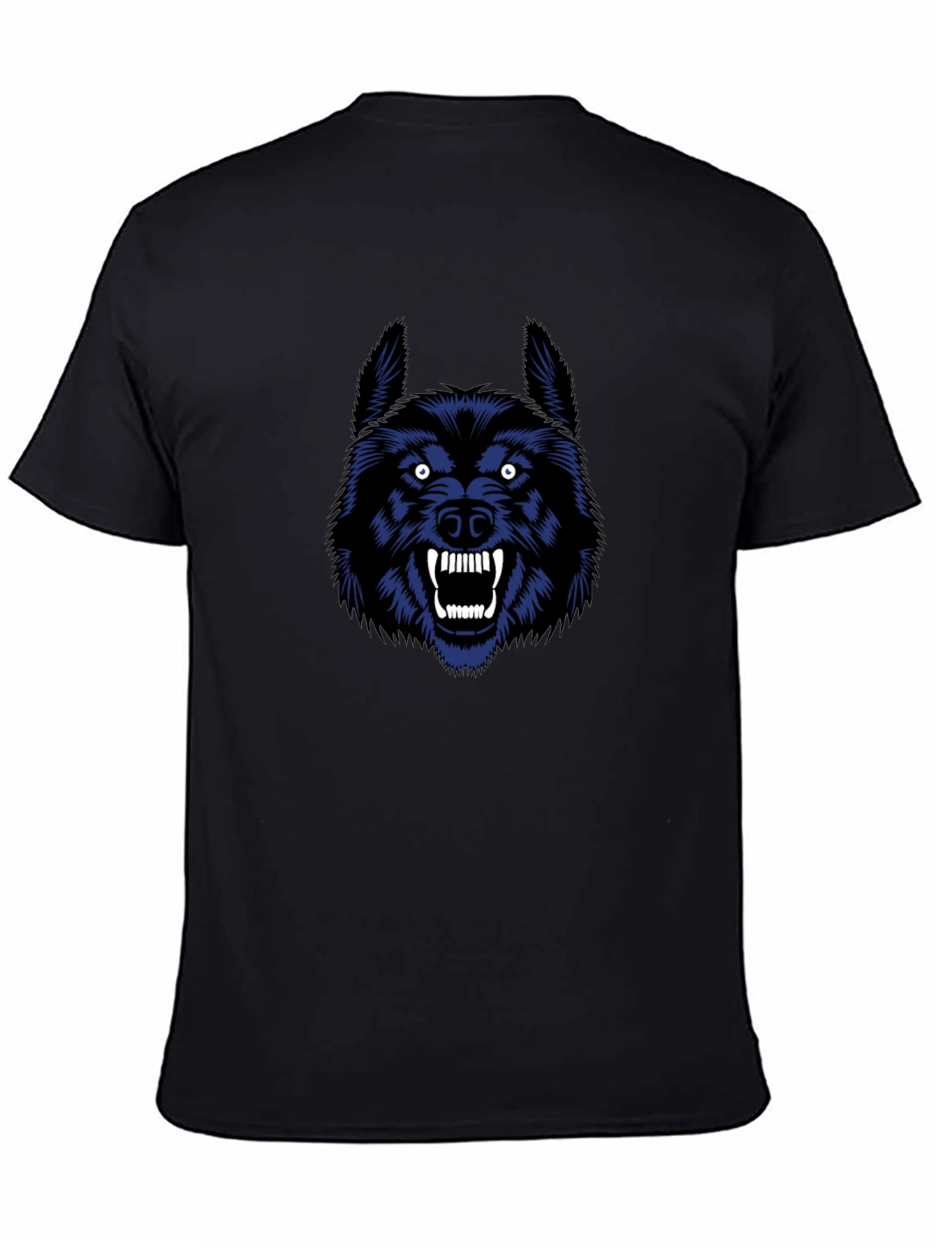 Fierce Wolf Graphic Tee - Black Cotton T-Shirt