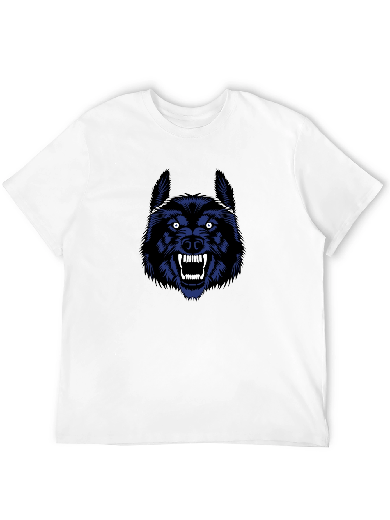 Fierce Wolf Graphic Tee - Black Cotton T-Shirt