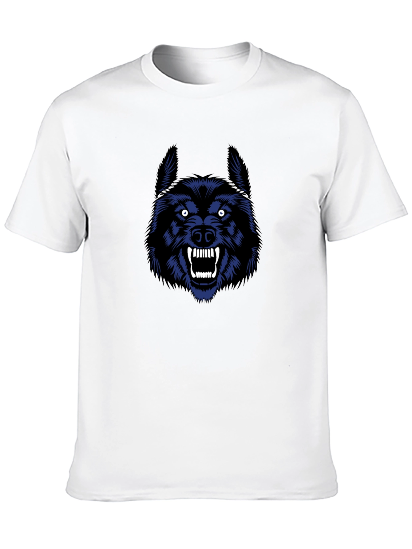 Fierce Wolf Graphic Tee - Black Cotton T-Shirt