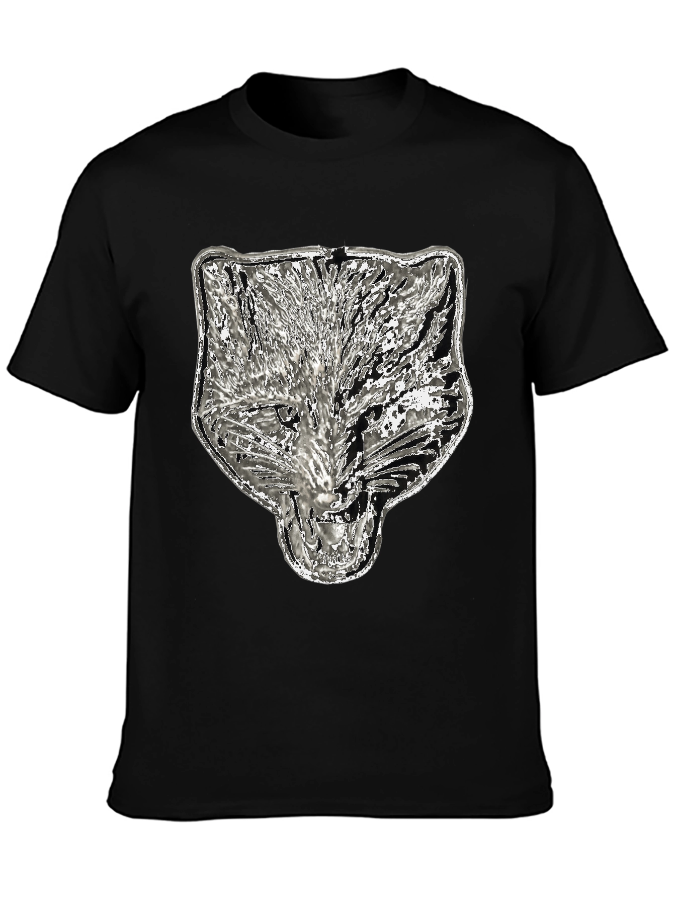 Wolf Graphic Tee - Black Cotton Blend