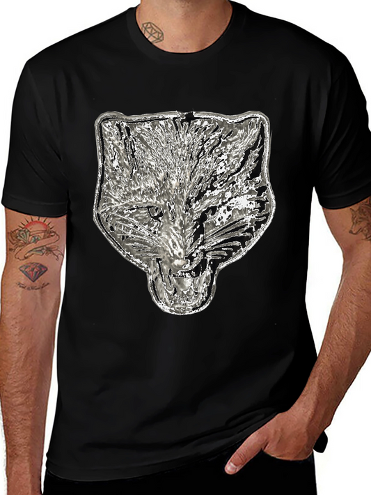 Wolf Graphic Tee - Black Cotton Blend
