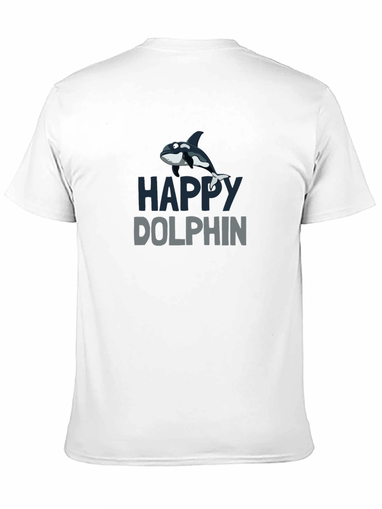 Happy Dolphin Graphic T-Shirt - Black Cotton Tee