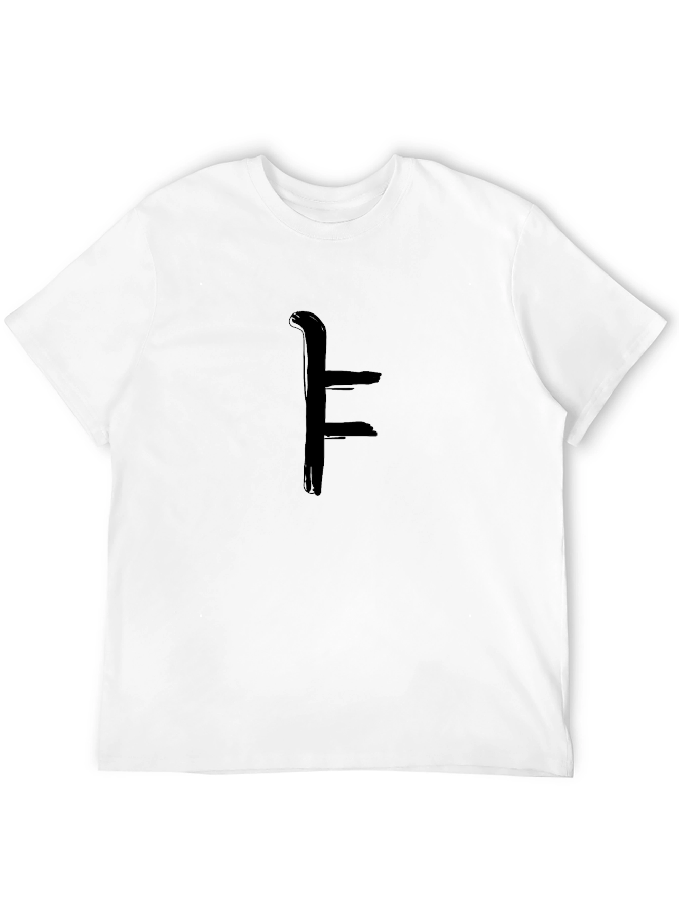 Black T-Shirt with Abstract F Design