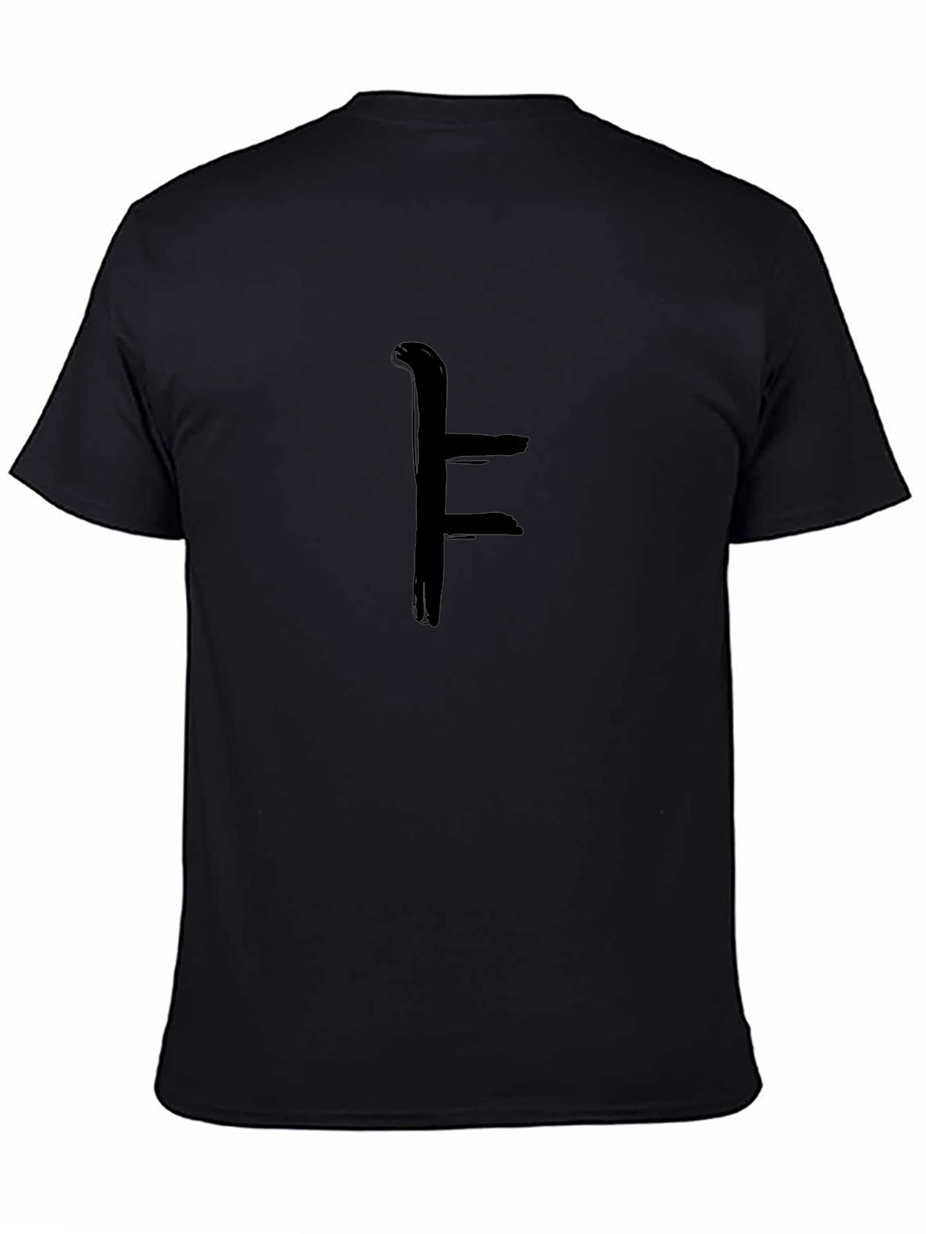 Black T-Shirt with Abstract F Design