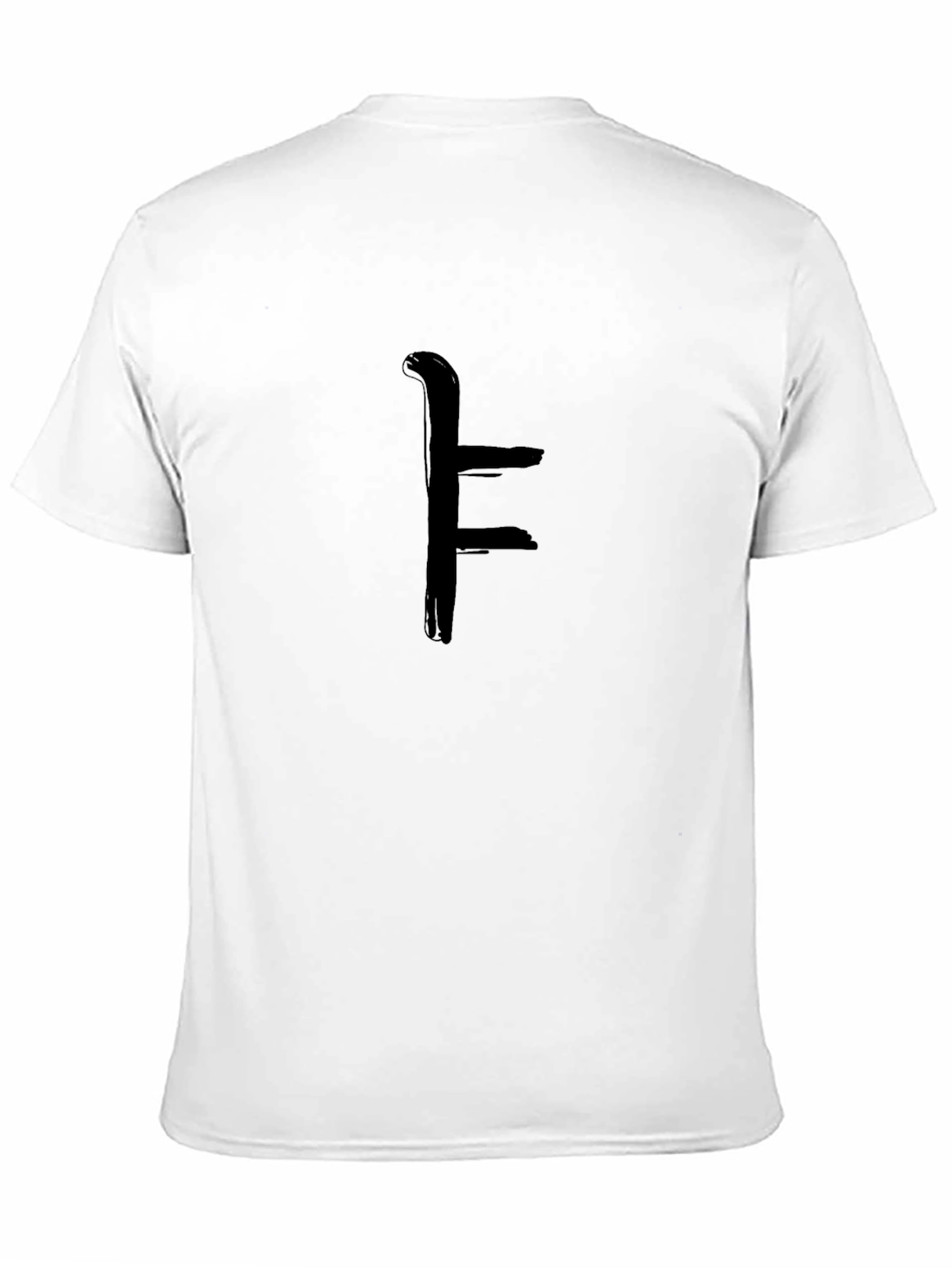 Black T-Shirt with Abstract F Design