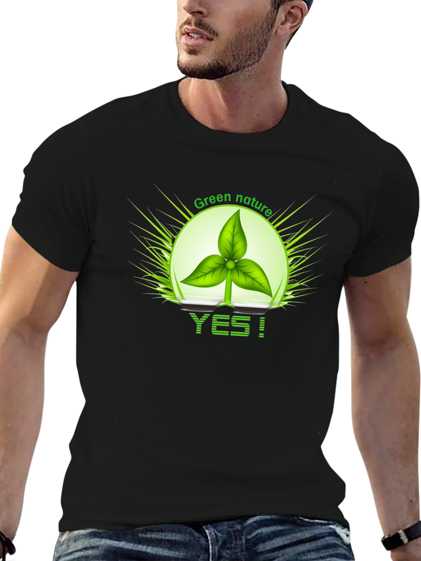 Eco-Friendly Green Nature Graphic Tee