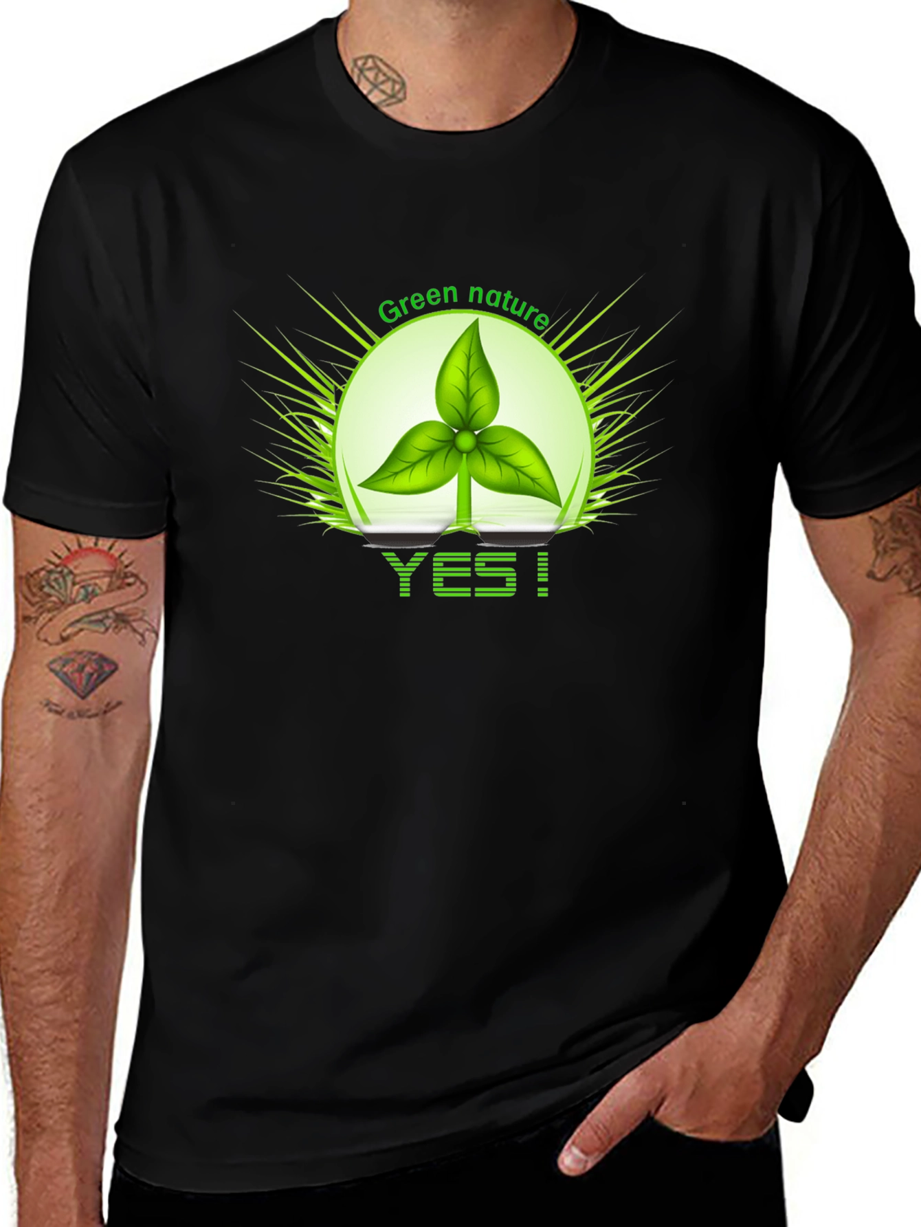 Eco-Friendly Green Nature Graphic Tee