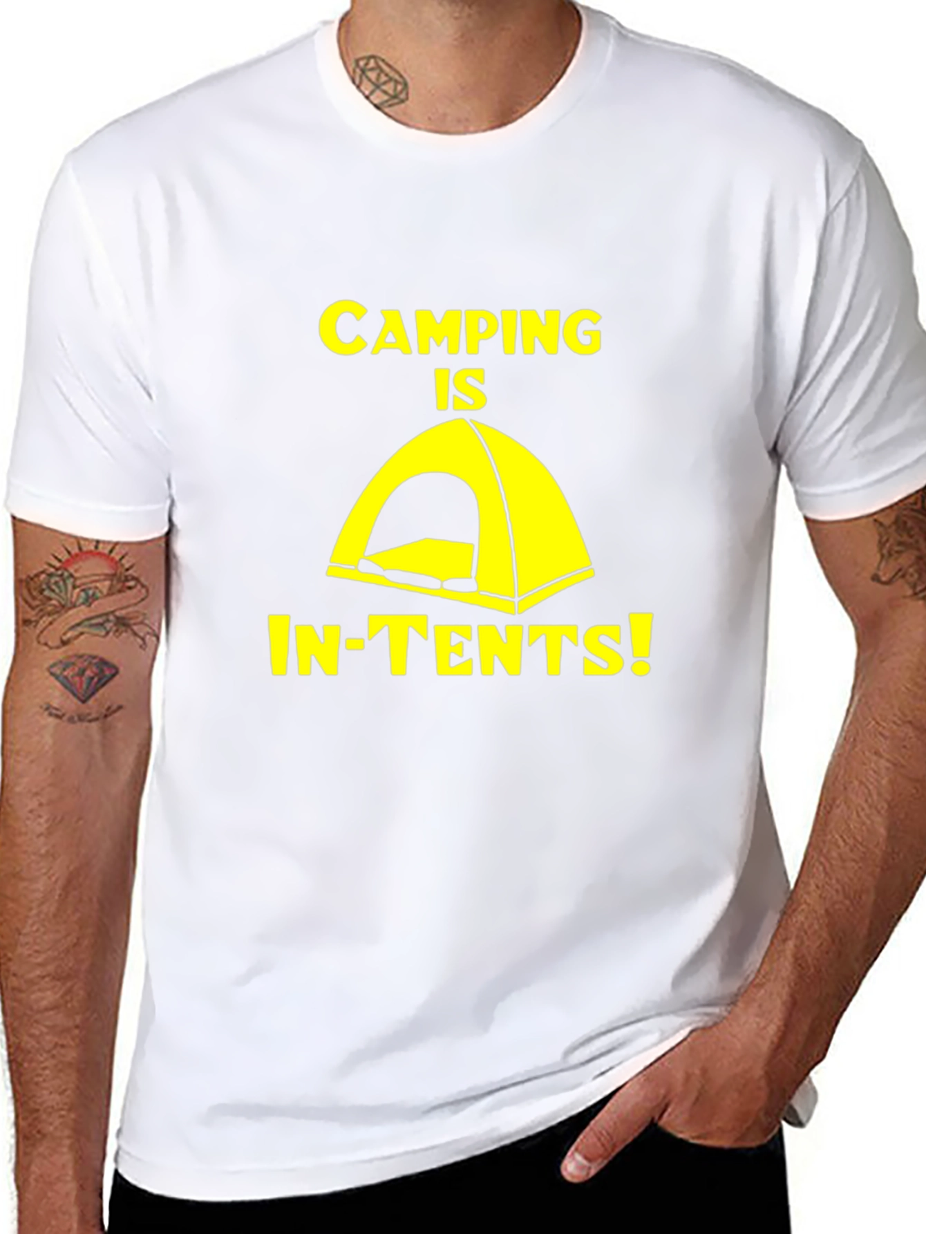Camping Is In-Tents! Novelty Graphic T-Shirt