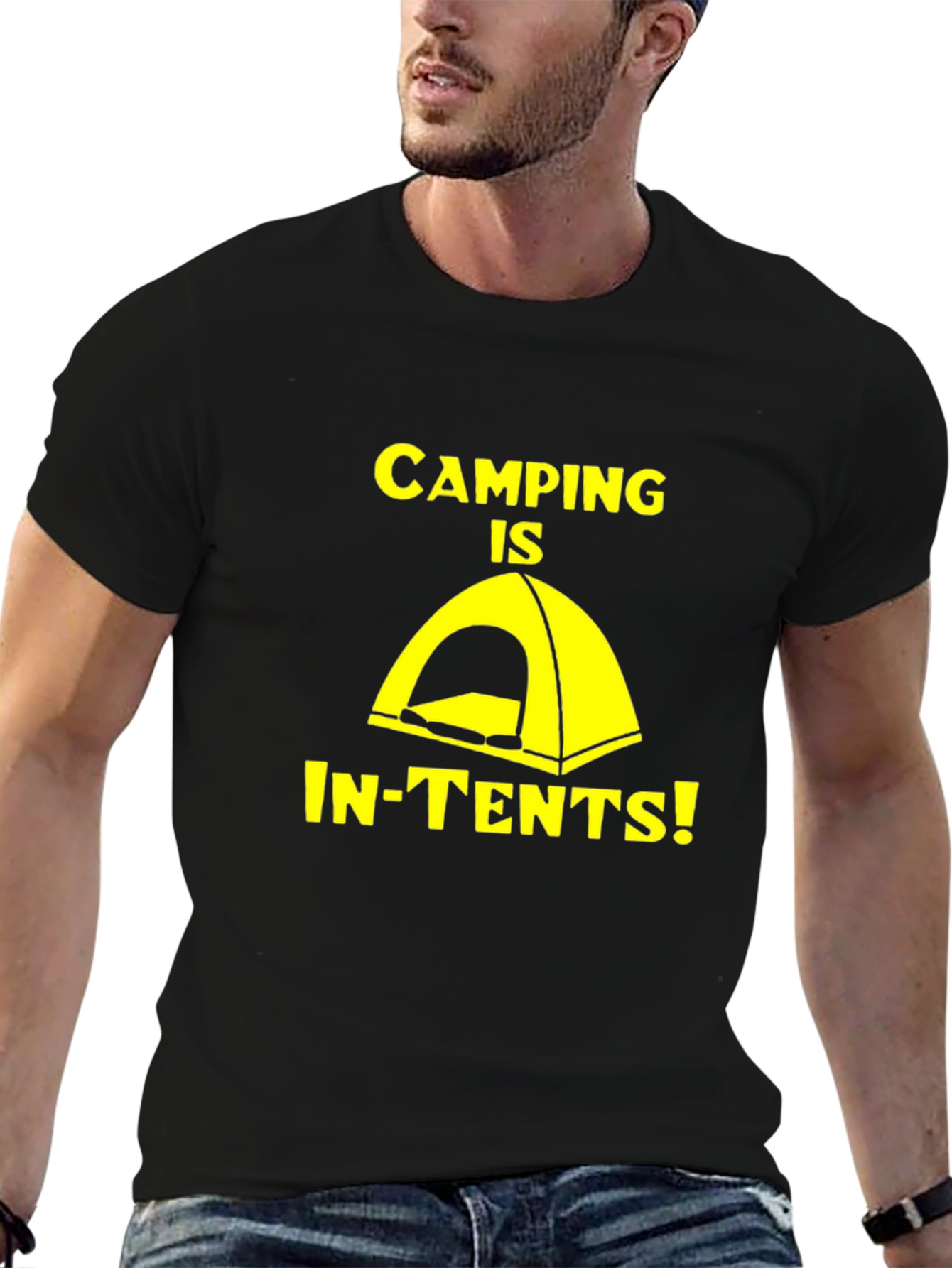 Camping Is In-Tents! Novelty Graphic T-Shirt